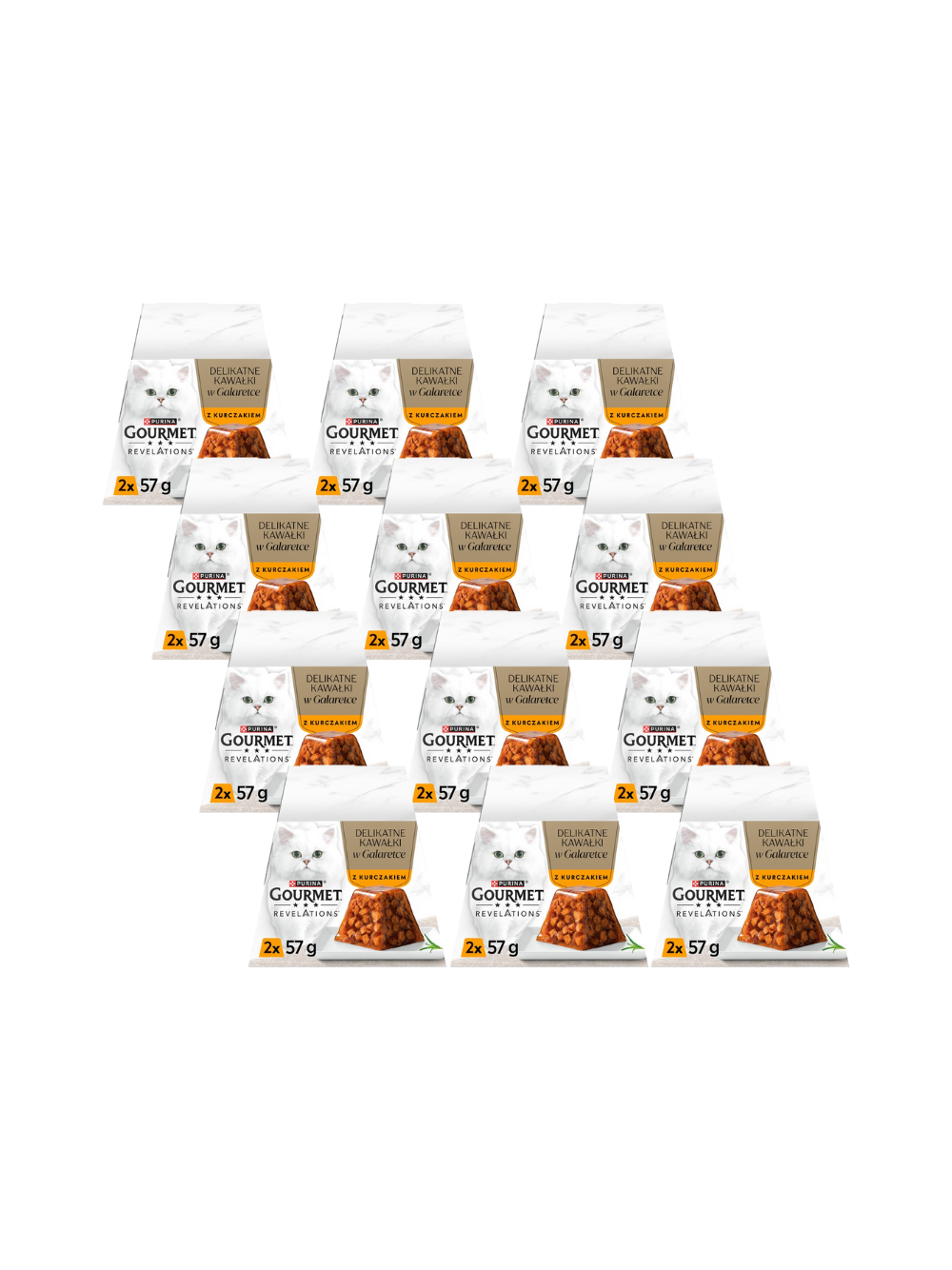 GOURMET Revelations Delikatne Kawałki w Galaretce z Kurczakiem 12x(2x57g)