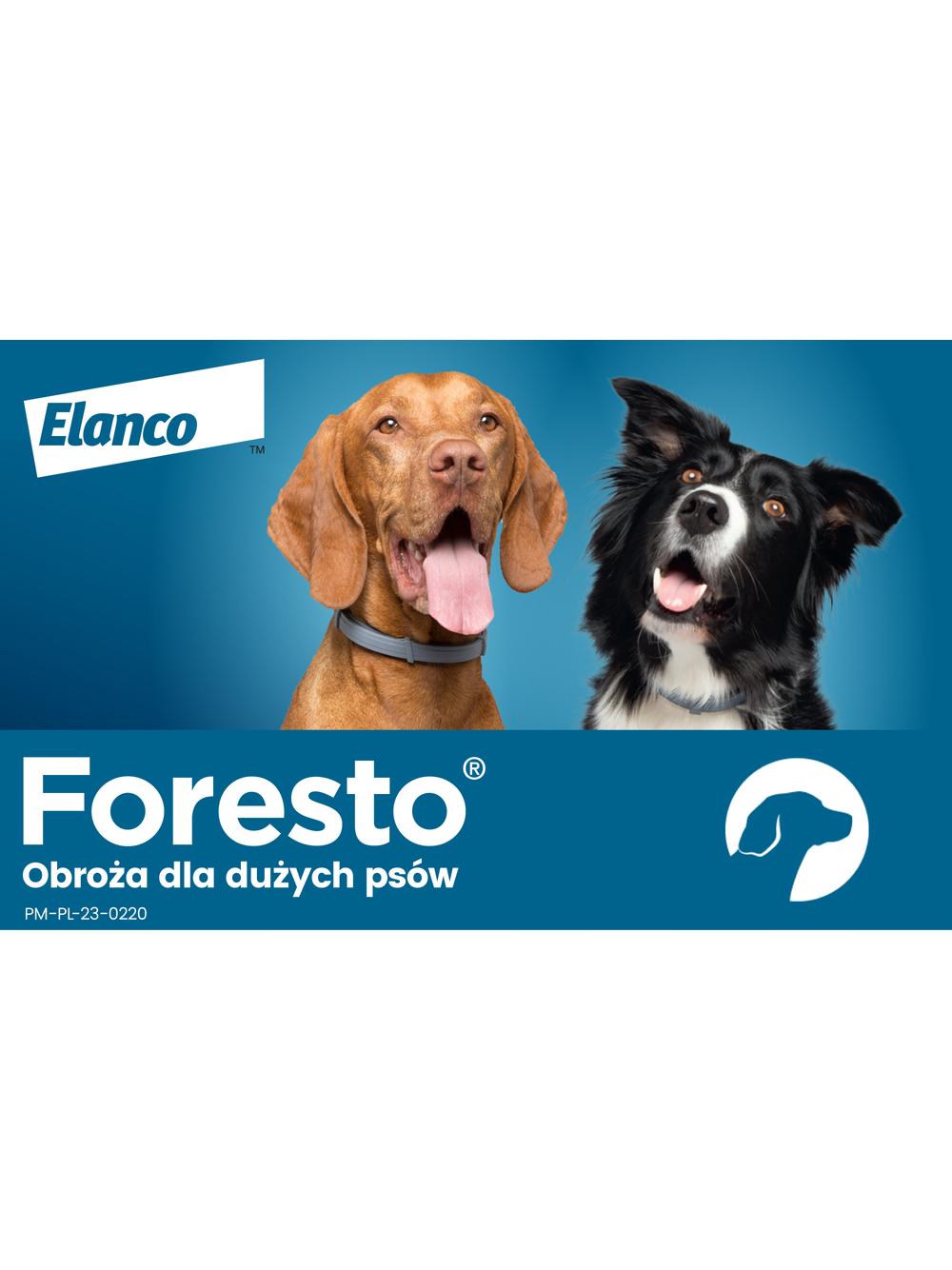 ELANCO Foresto Obroża dla psów powyżej 8kg+ Cestal Dog Plus tabletki na odrobaczanie psów 2 sztuki