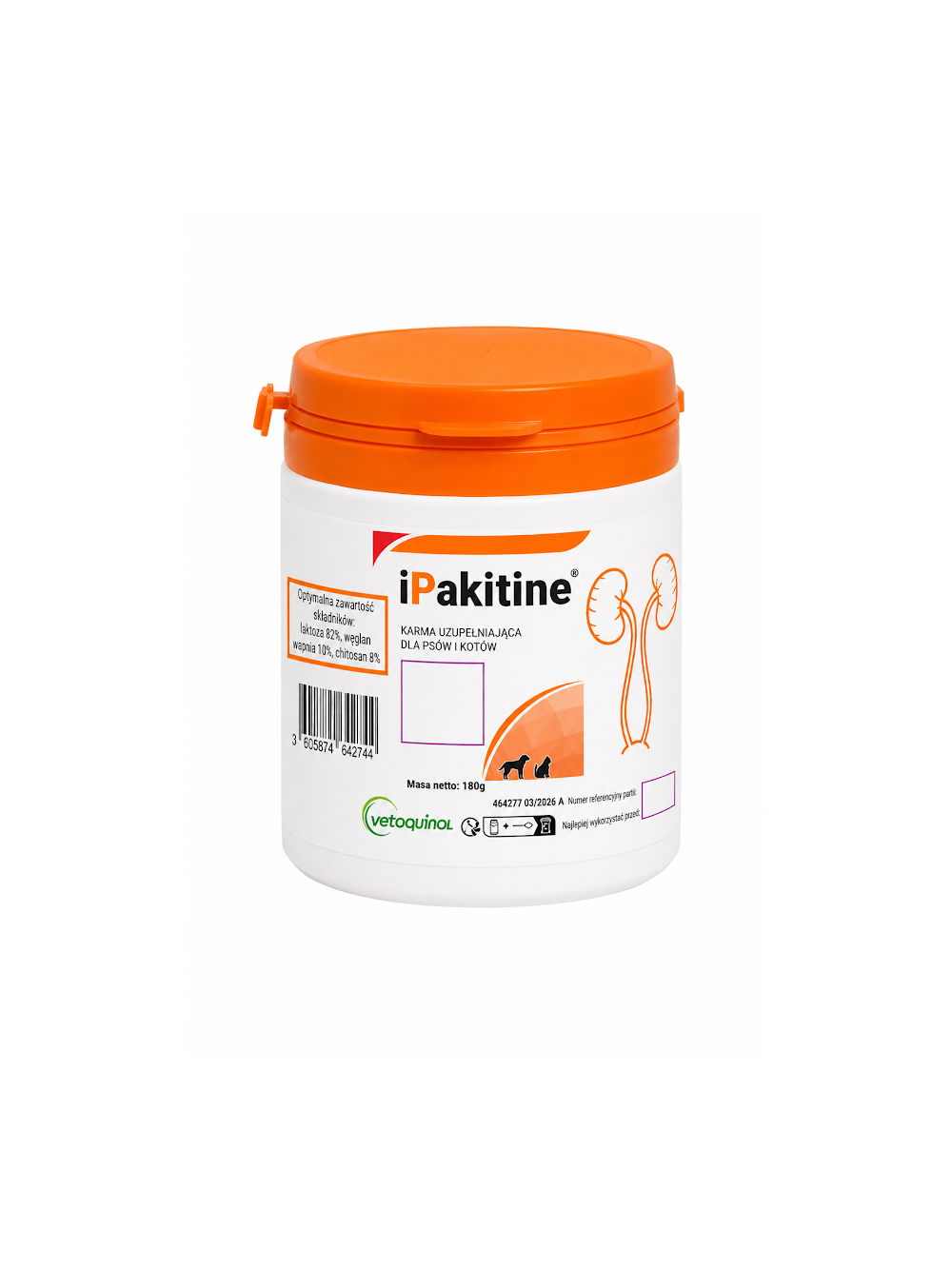 VETOQUINOL Ipakitine 180g Dla Kotów I Psów Dla Poprawy Funkcjonowania Nerek
