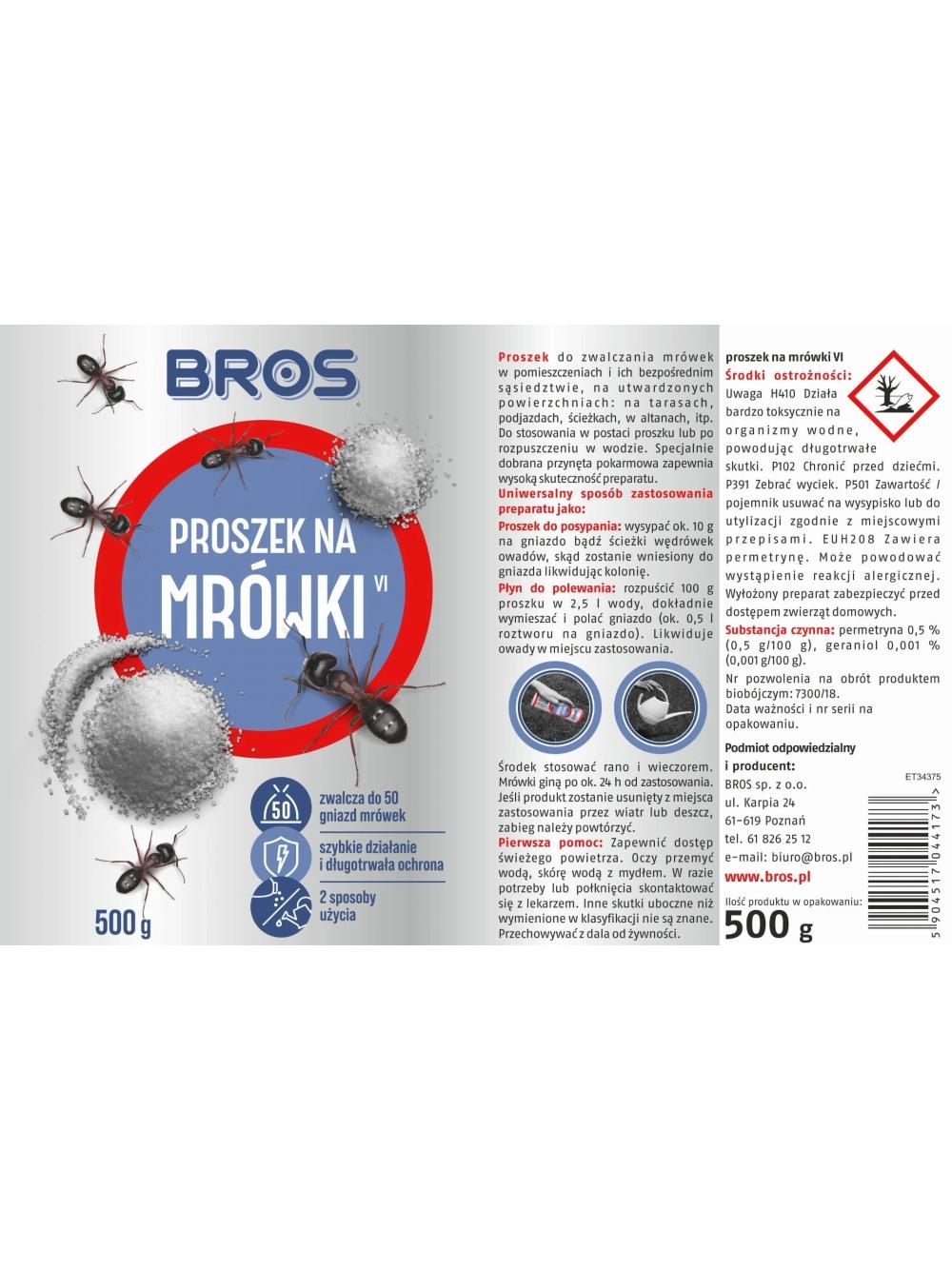 Bros Proszek na mrówki 500g