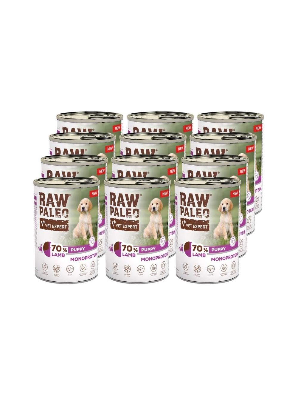 Vetexpert Raw Paleo Monoprotein Puppy Lamb 12x400g