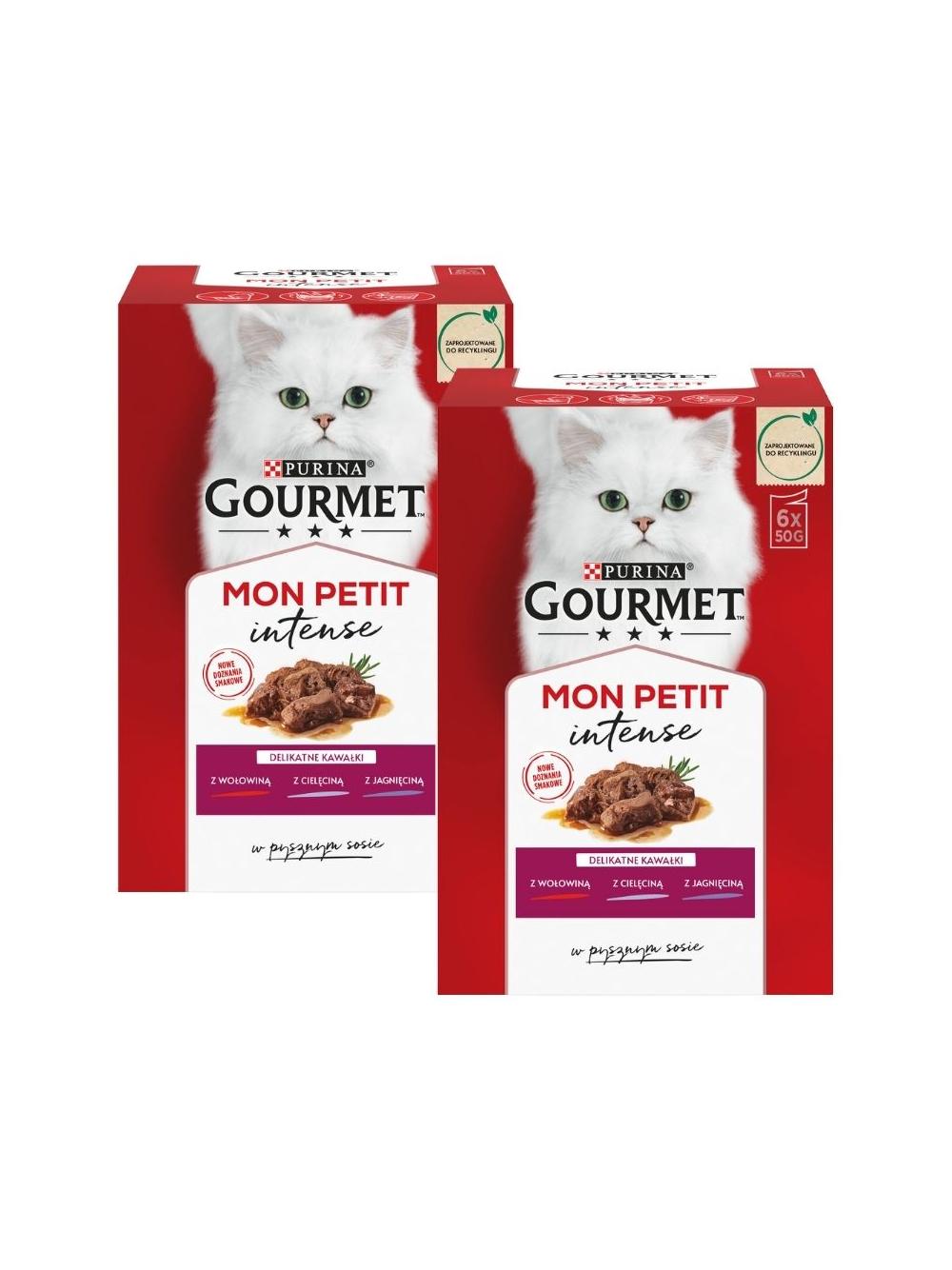 GOURMET mon Petit Pokarm dla kotów - MIX Mięsny 12x50g