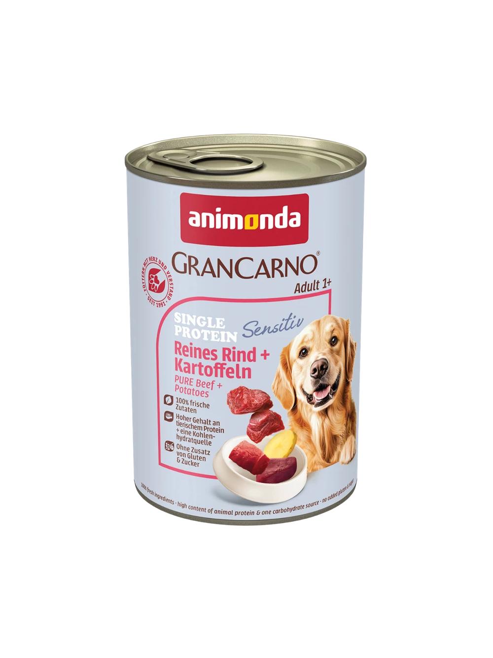 ANIMONDA GranCarno Sensitiv  Adult Dog smak: Wołowina, Ziemniaki 6x400g