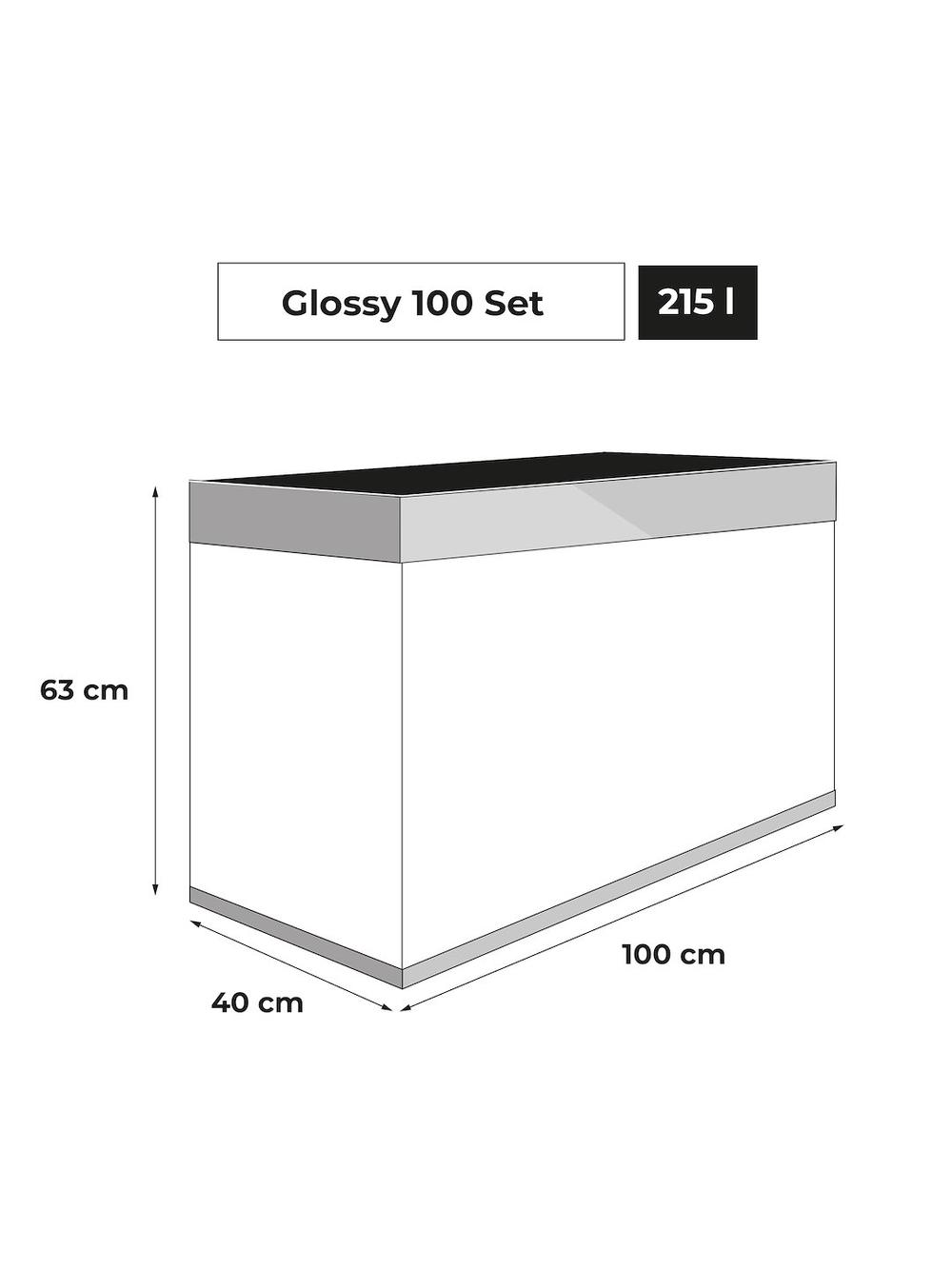 AQUAEL ZESTAW GLOSSY ST 100 D&N SZARY+SZAFKA