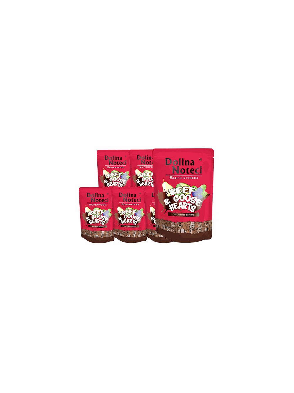 DOLINA NOTECI  SUPERFOOD wołowina z sercami z gęsi 10x300g - karma mokra dla psa