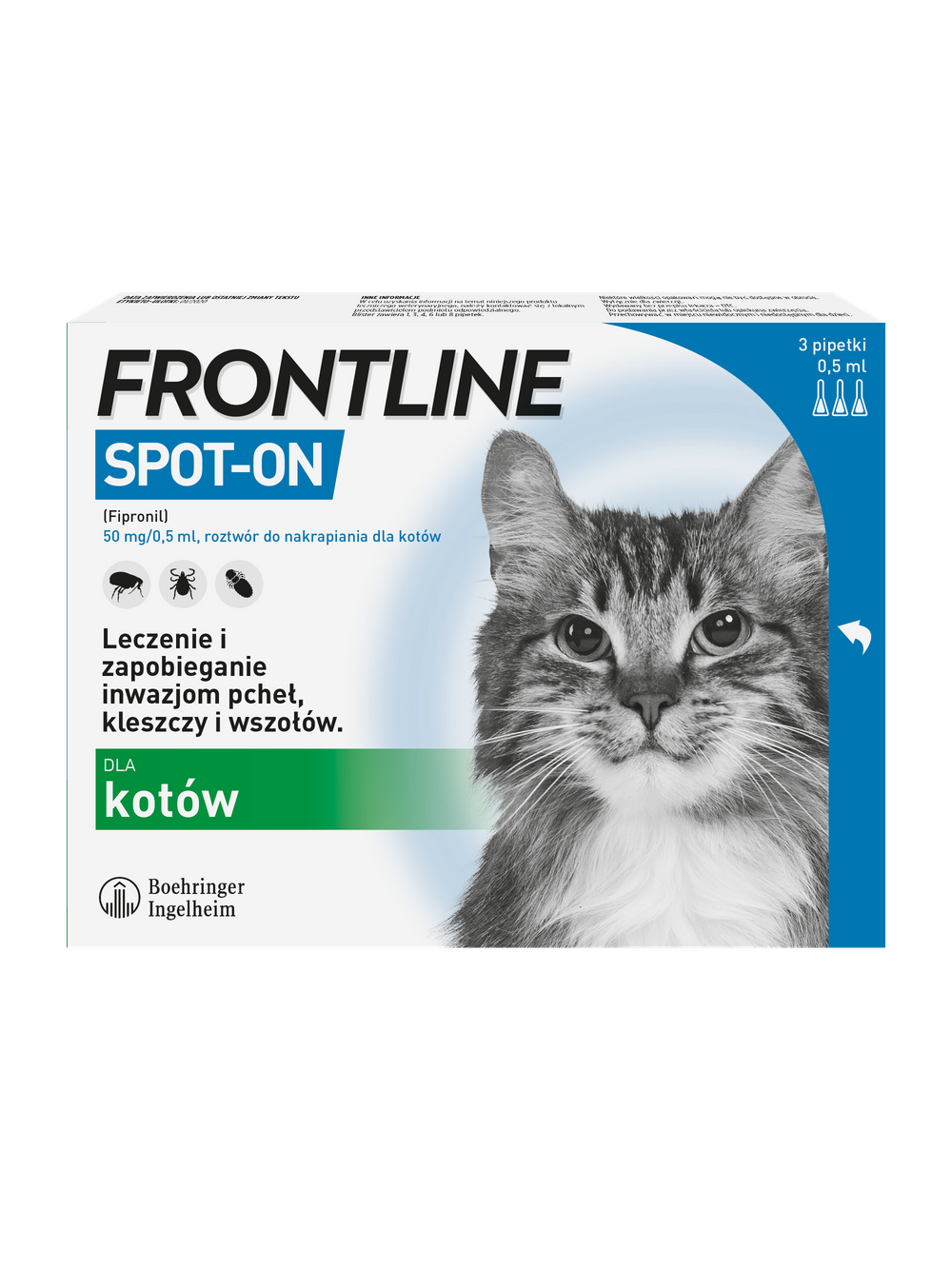 Frontline Spot On Kot dla kotów 3 x 0.5 ml