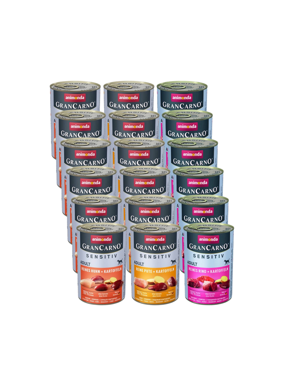 ANIMONDA GranCarno Sensitiv  Adult Dog Mix Smaków 18x400g