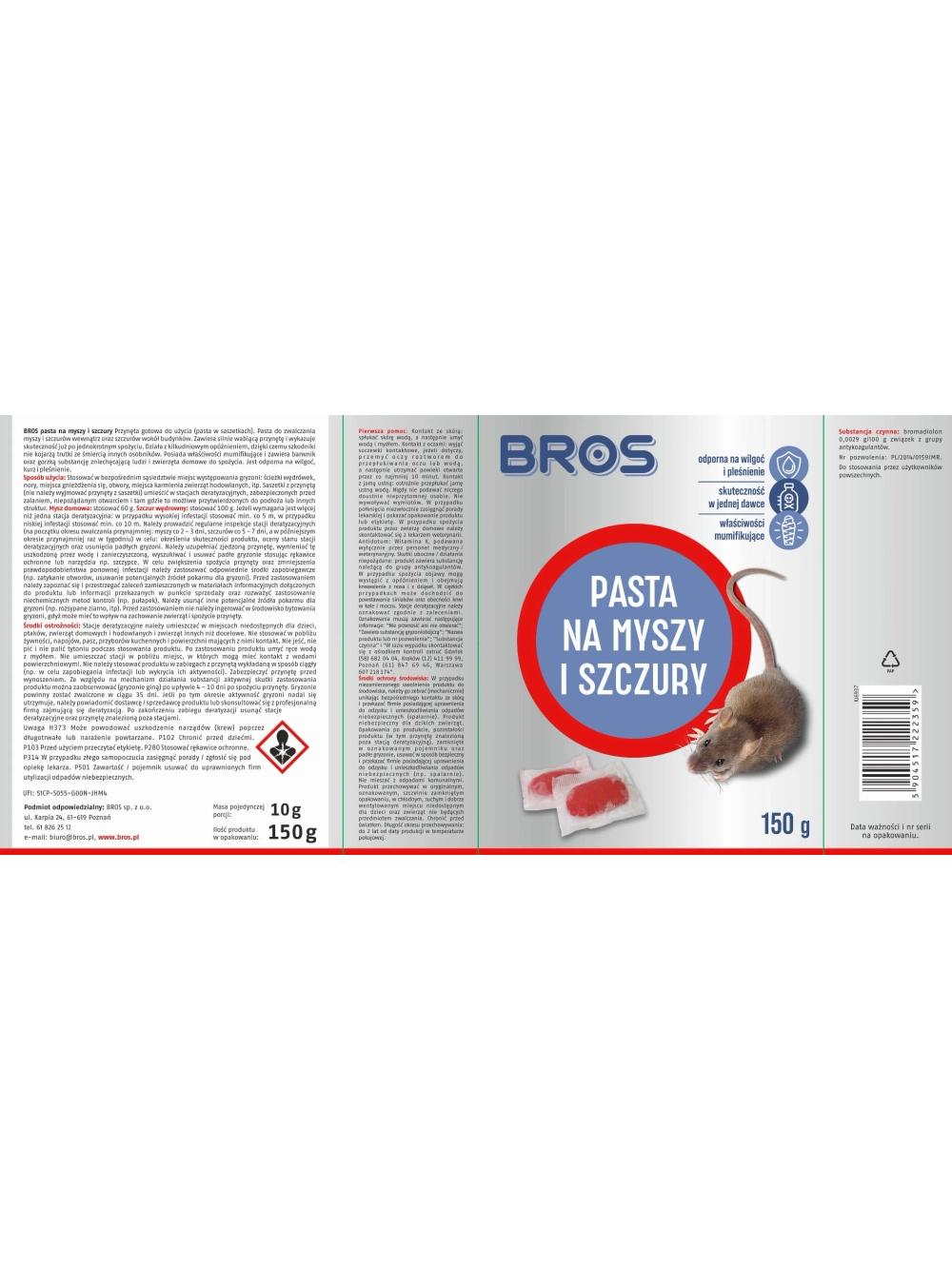 BROS - pasta na myszy i szczury 150g