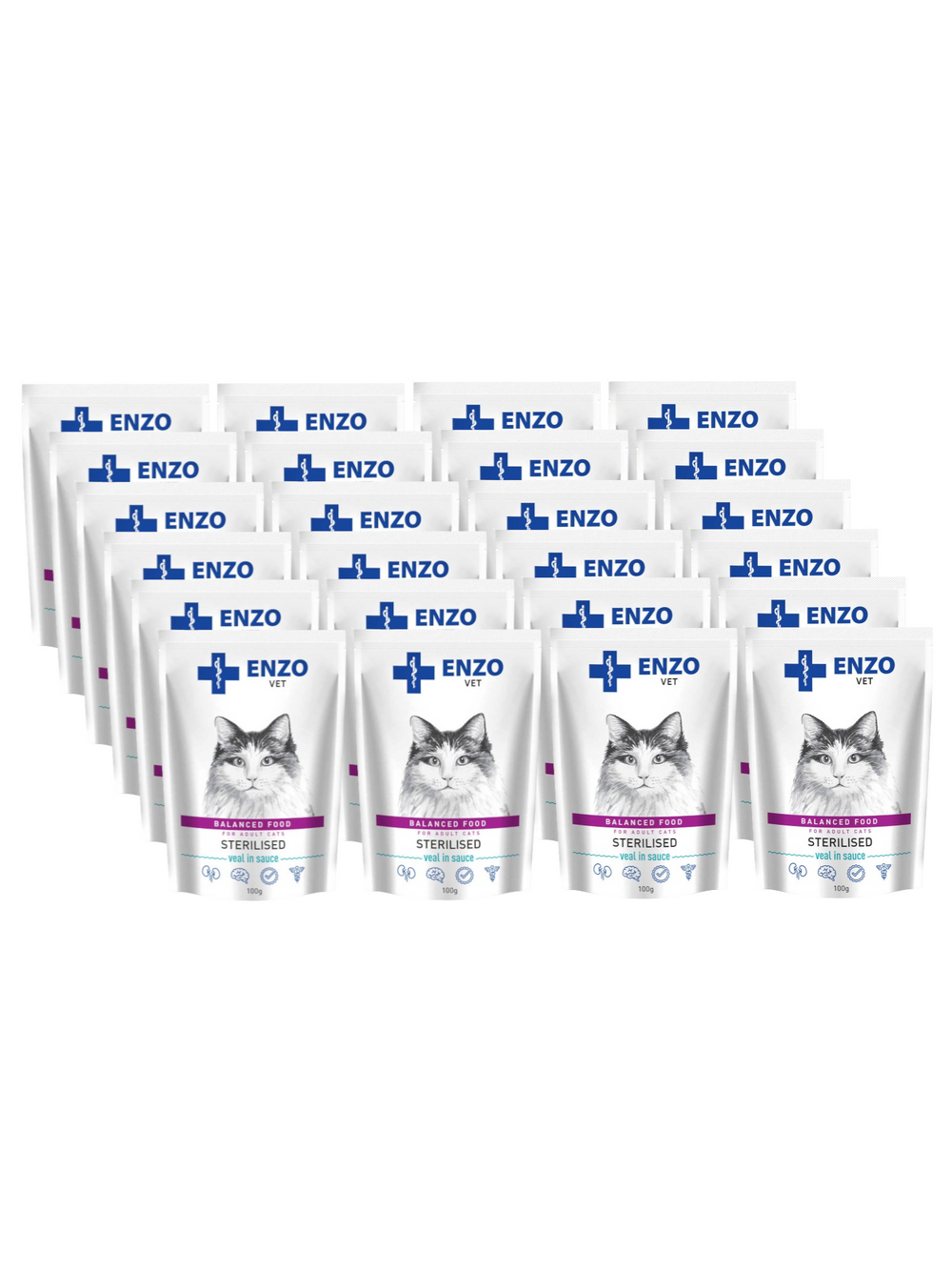 ENZO VET Sterilised  z cielęciną w sosie 24x100g