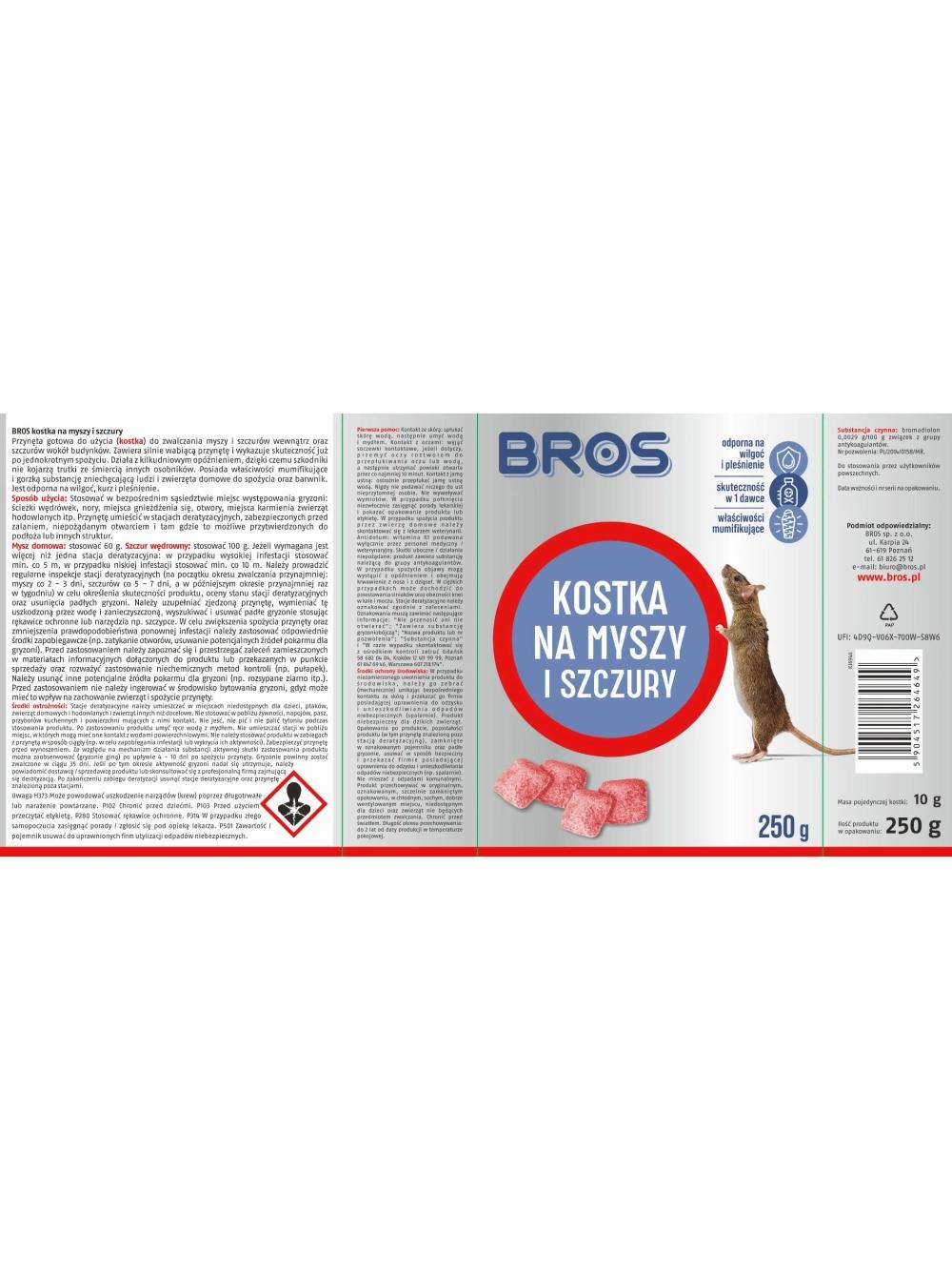 BROS - kostka na myszy i szczury 250g