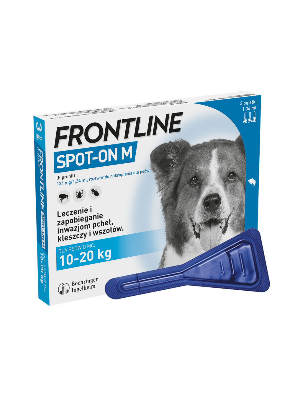 Frontline Spot On Pies M 10-20 kg dla psów M  3x1,34 ml