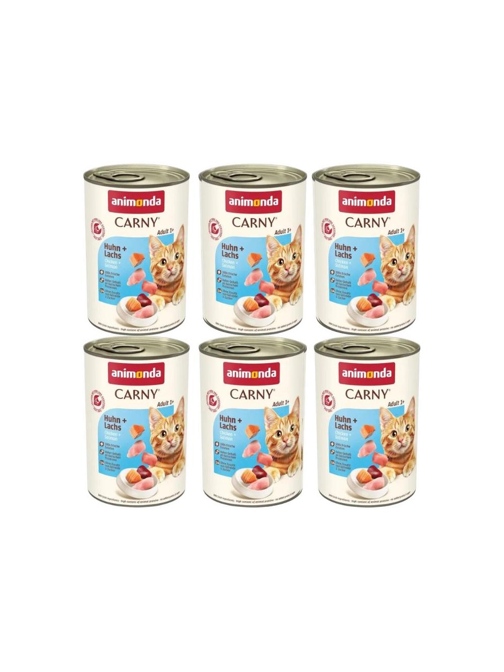 ANIMONDA Cat Carny Adult smak: kurczak i łosoś 6x400g