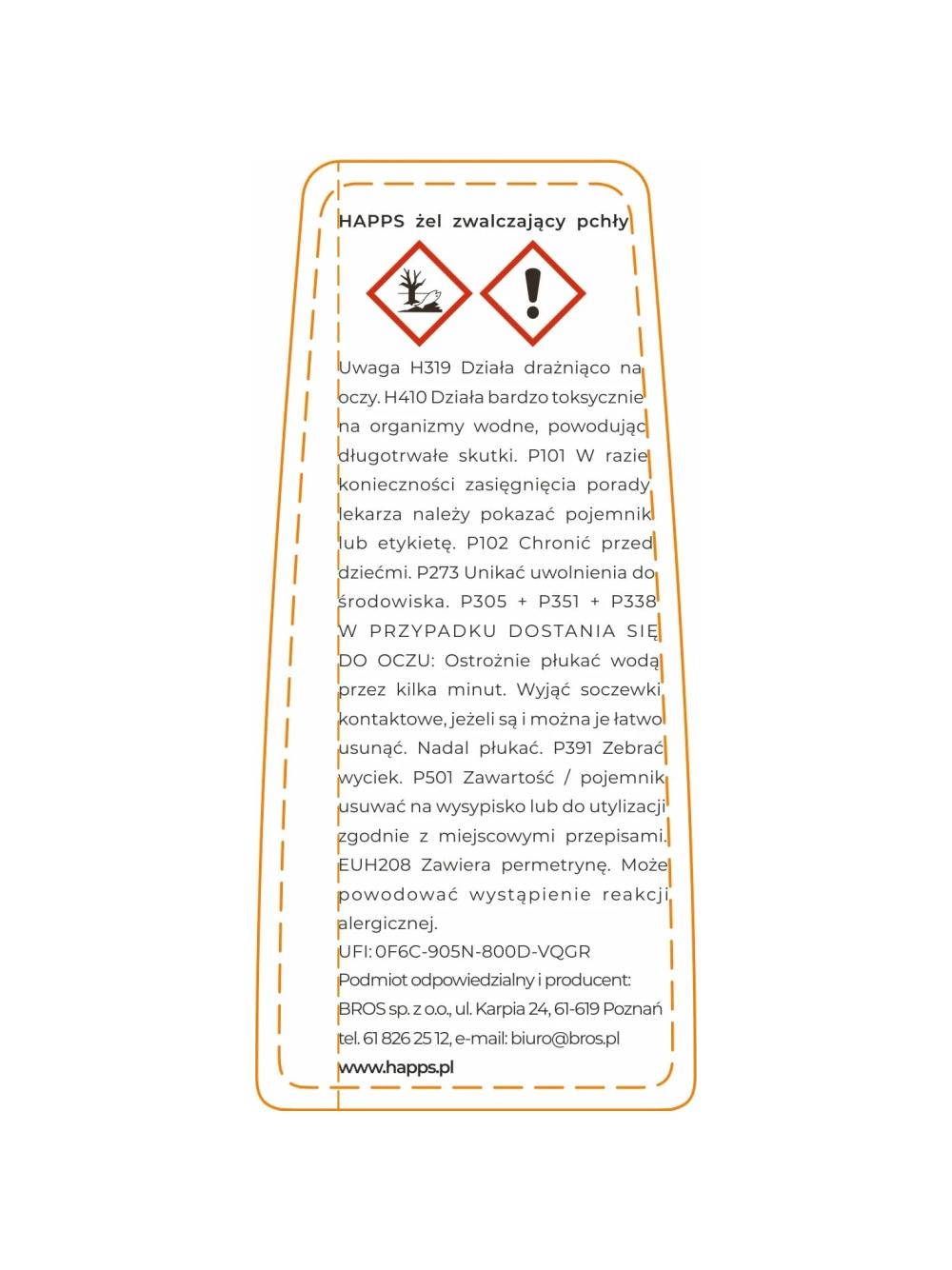 HAPPS - żel zwalczający pchły 150ml