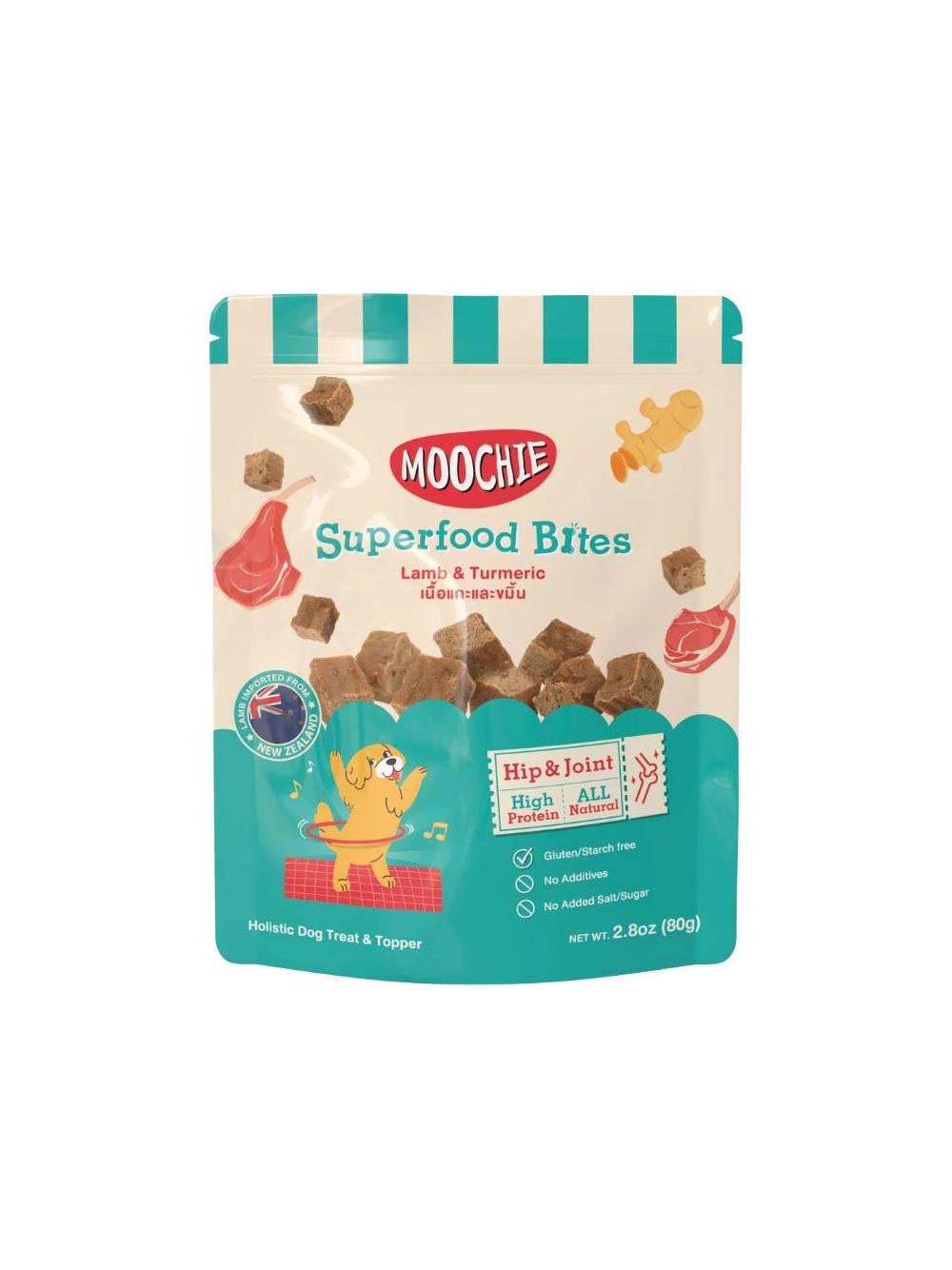 MOOCHIE Superfood Bites Lamb & Turmeric Hip & Joint 40g smakołyki dla psa z jagnięciną i kurkumą