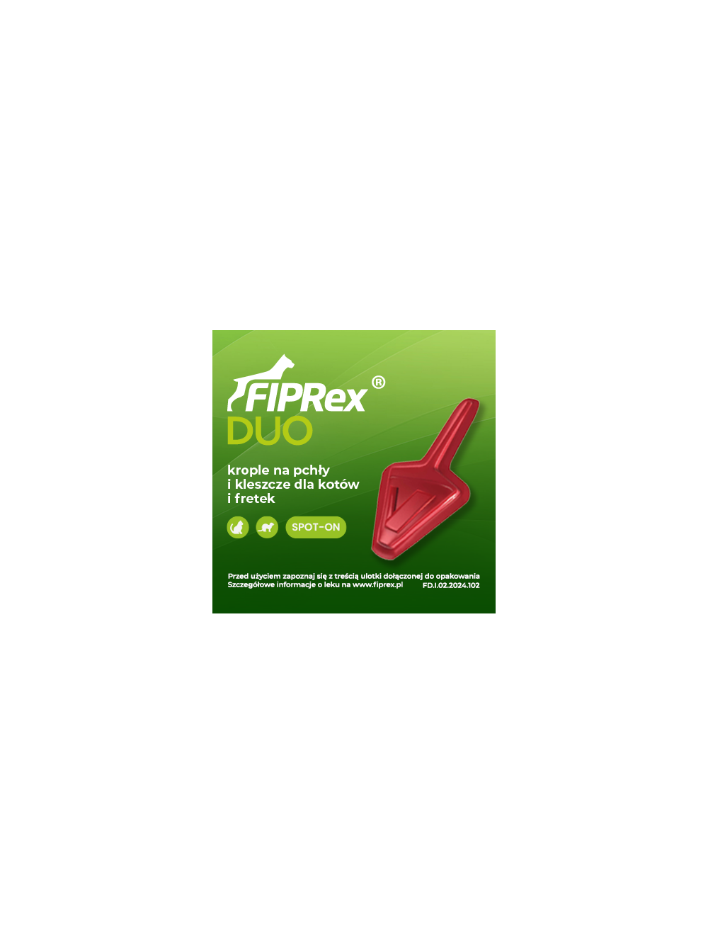 FIPREX DUO 50 mg + 60 mg roztwór do nakrapiania dla kotów i fretek