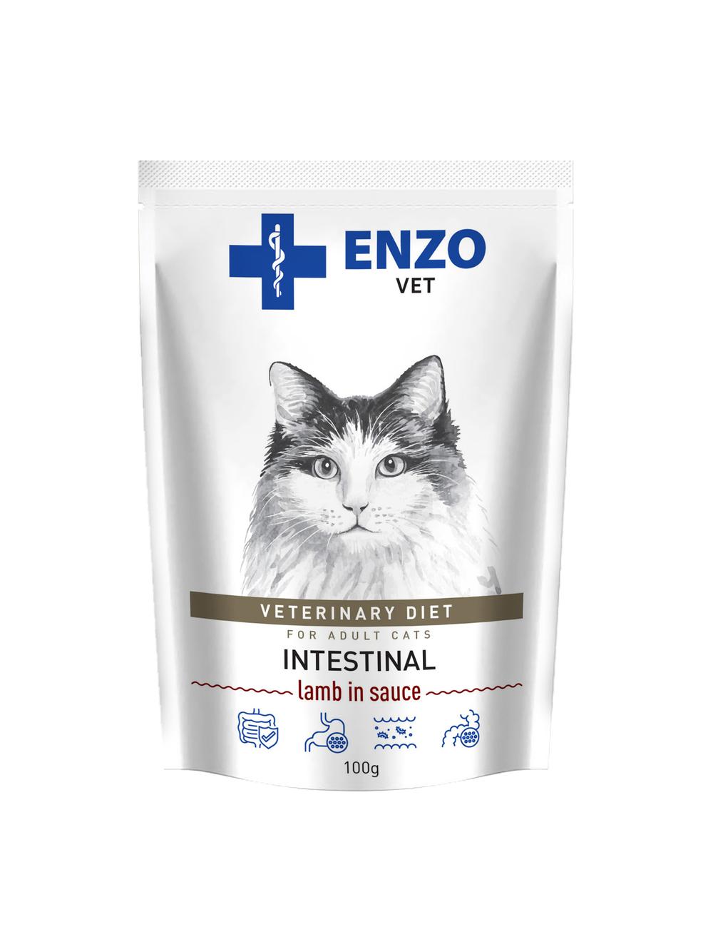ENZO VET Intestinal z jagnięciną w sosie dla kotów 12x100g