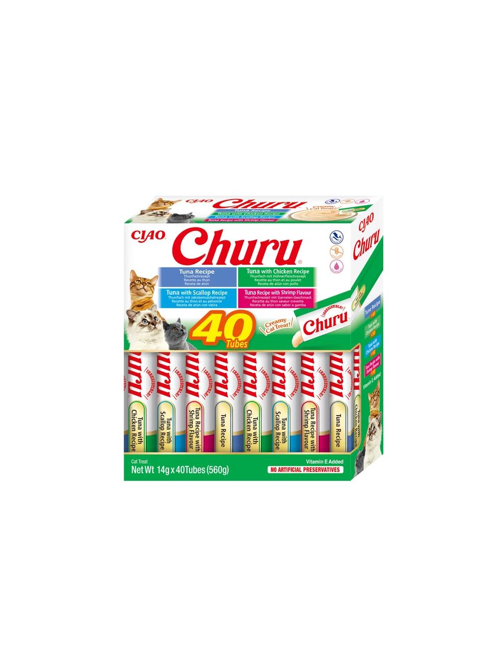 INABA  Churu dla kota - mix smaków z owocami morza 40x14g