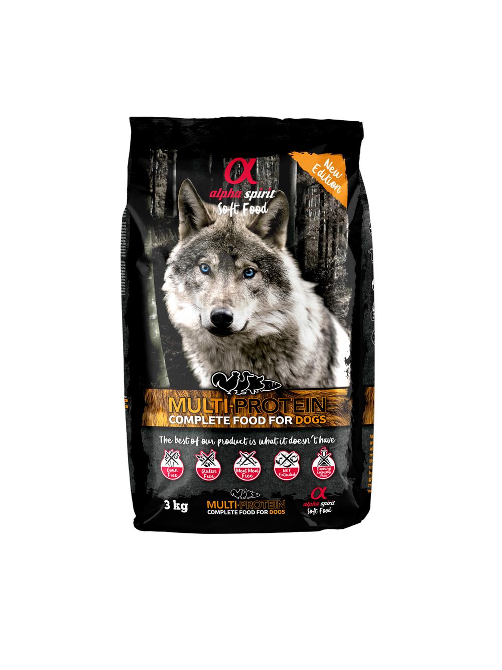 ALPHA SPIRIT Pełnoporcjowa karma sucha miękka MULTIPROTEIN 3kg