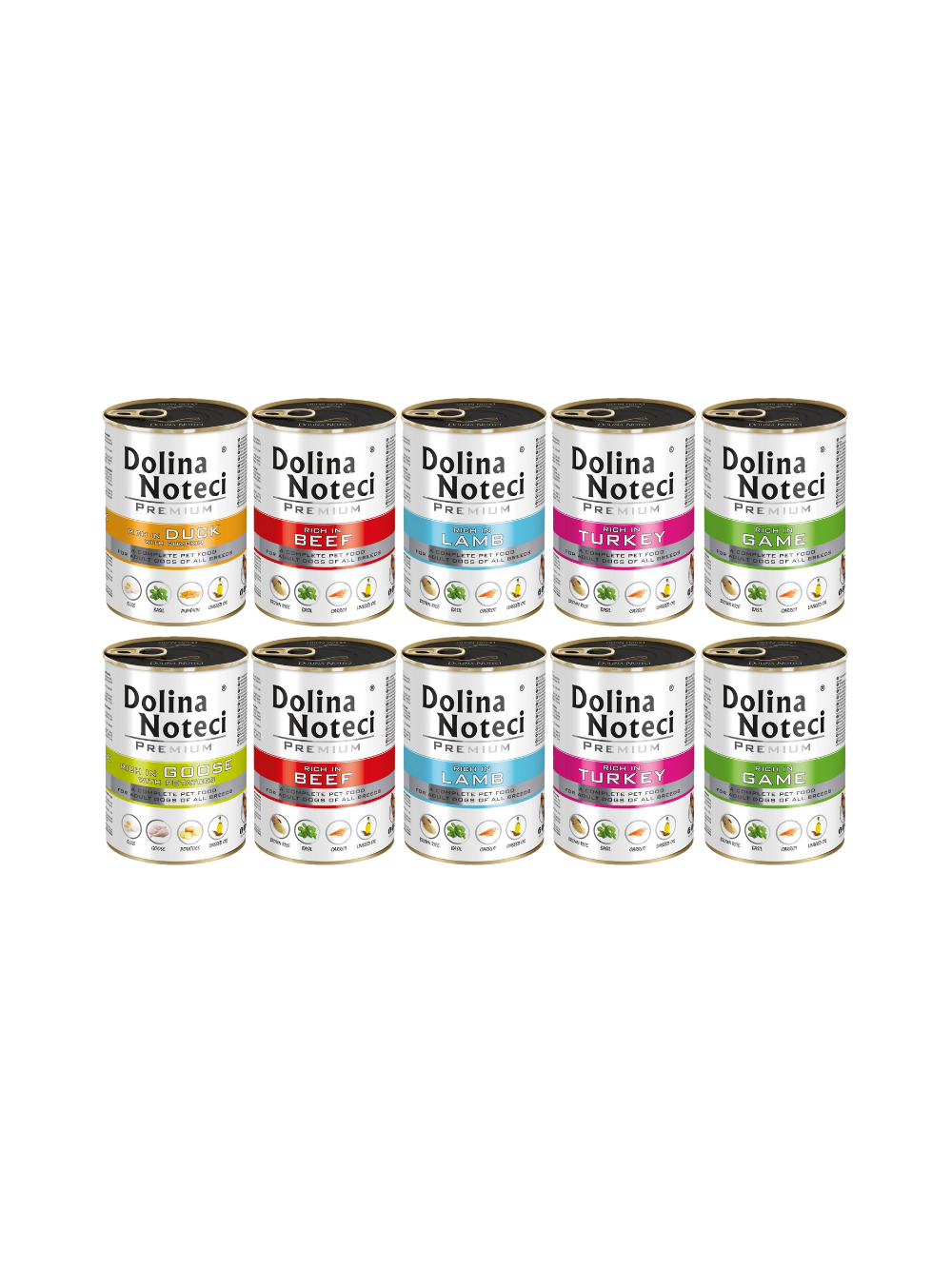 Dolina Noteci PREMIUM mix smaków bez ryb i kurczaka 10x400g