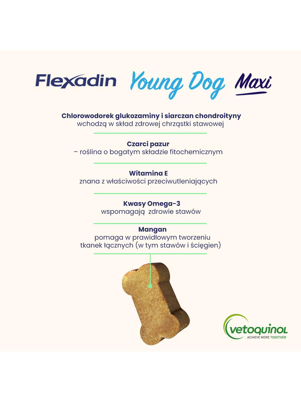 VETOQUINOL Flexadin Young Dog Maxi 60 kąsków