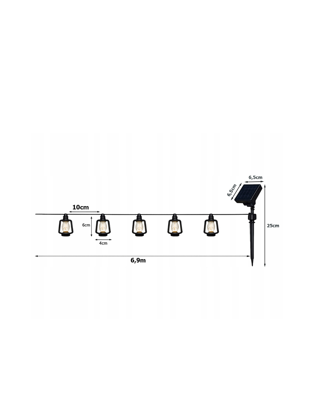 Girlanda ogrodowa solarna - 50 lampionów led