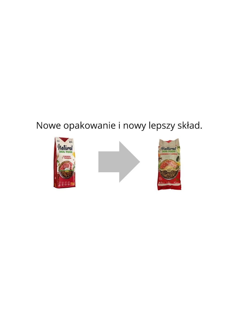 Natural Dog Food Jagnięcina & Cielęcina 14,5kg. 62% mięsa - Bez kurczaka Opakowanie uszkodzone (8713) !!!