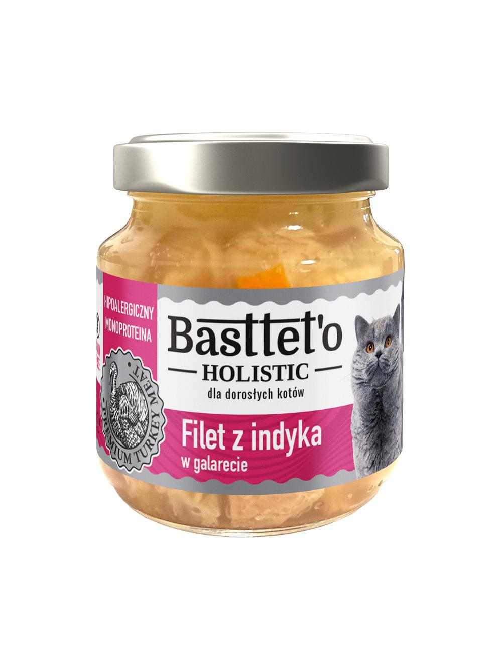 Basttet'o Holistic filet z indyka w galarecie dla kotów 130g