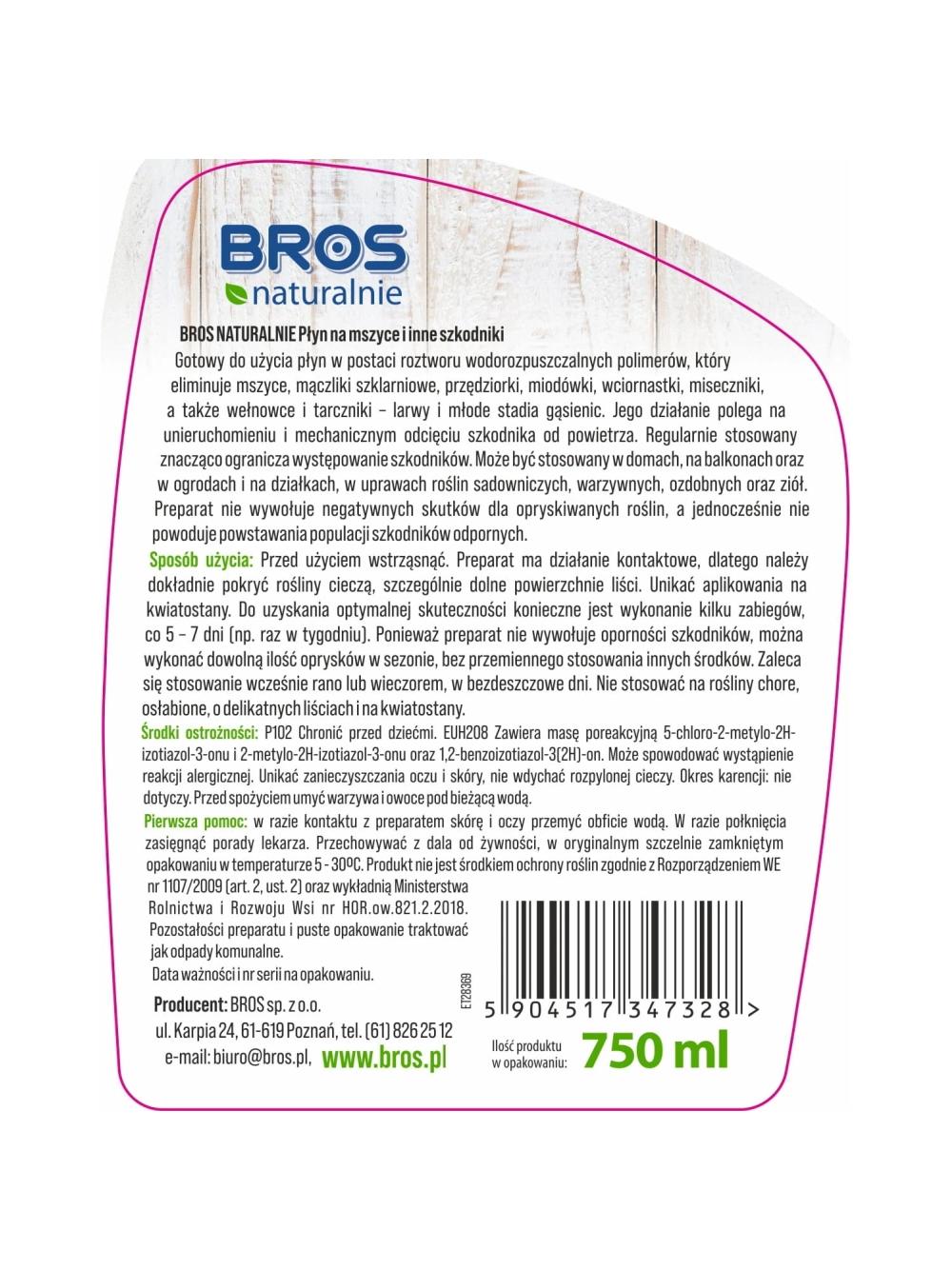 BROS - Naturalnie Płyn na mszyce i inne szkodniki 750ml