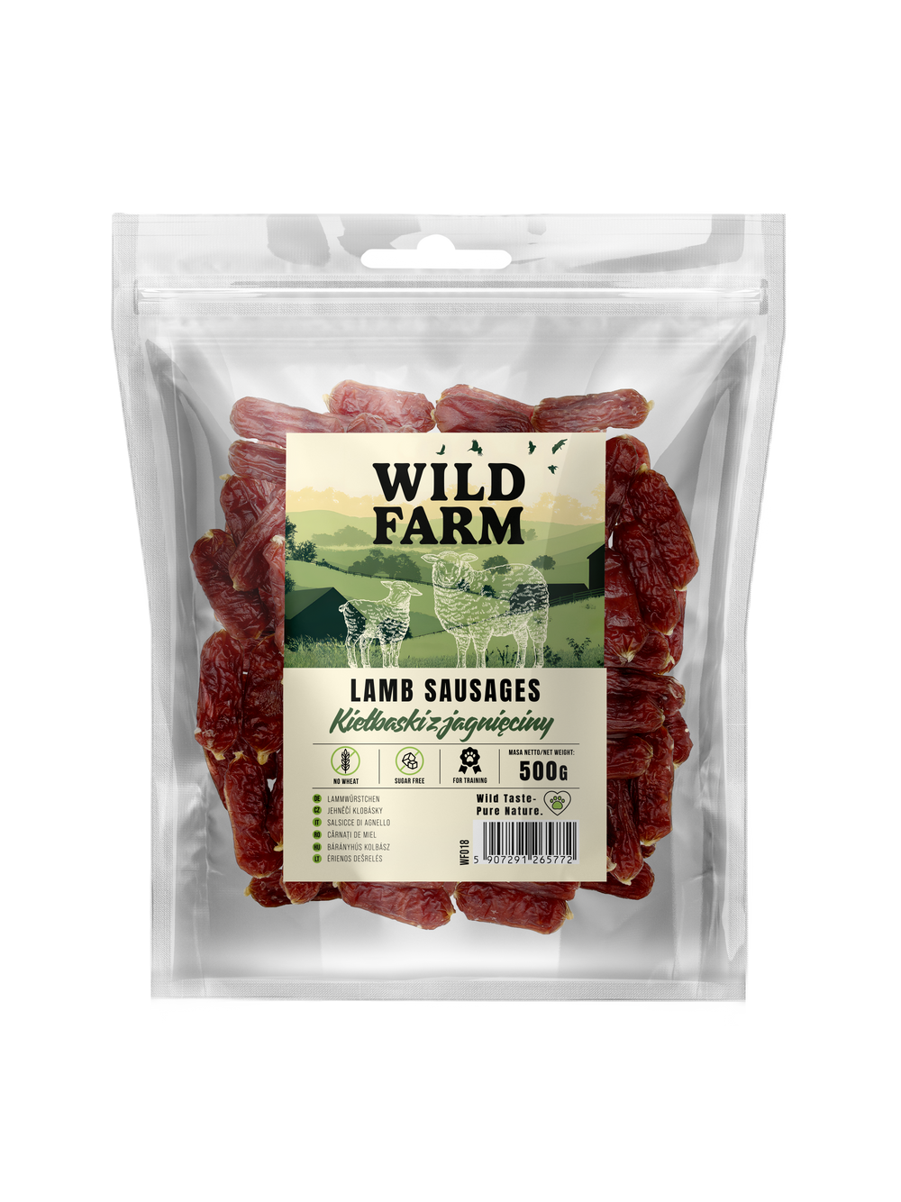WILD FARM kiełbaski z jagnięciny 500g przysmak dla psa