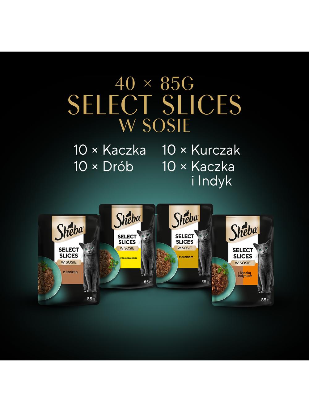 SHEBA Selection Select Slices Drobiowe Smaki saszetki  40x85g