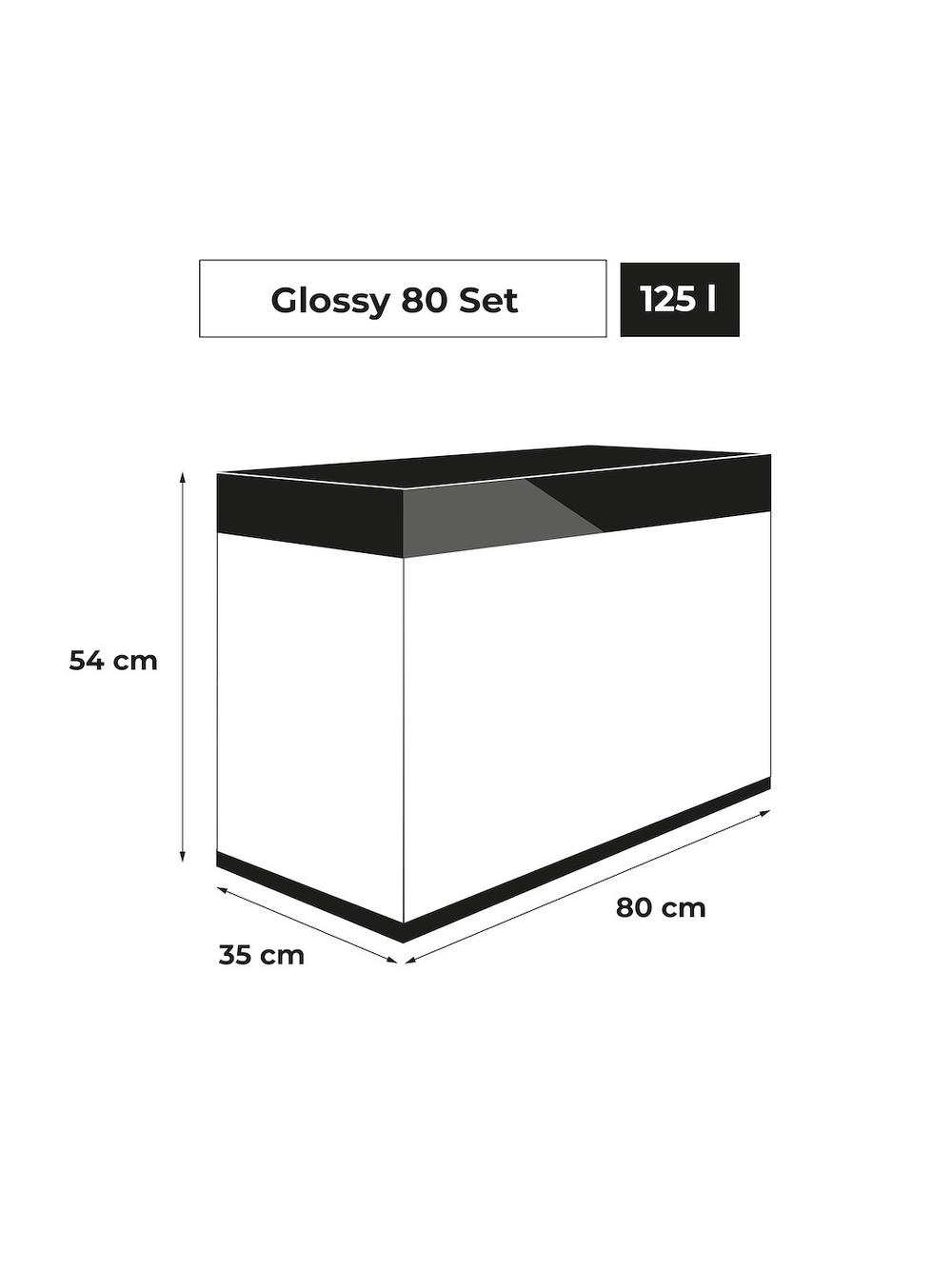 AQUAEL ZESTAW GLOSSY 80 D&N CZARNY + SZAFKA