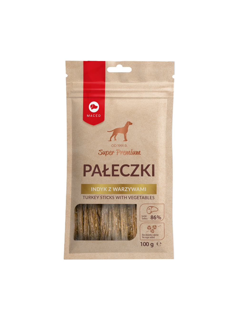 MACED Pałeczki indyk z warzywami 100g