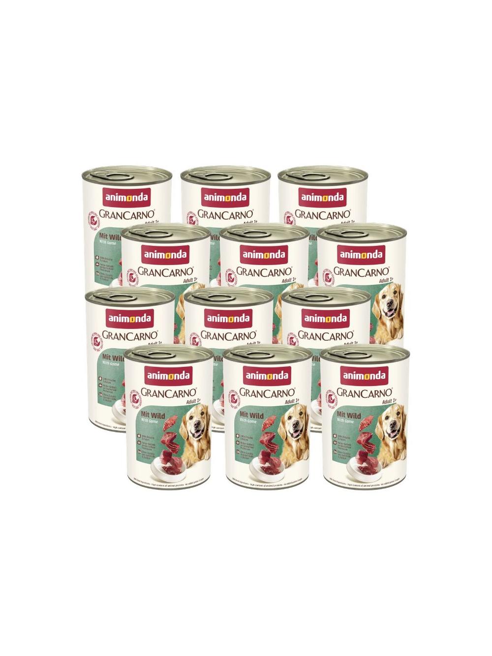 ANIMONDA GranCarno Adult Dog smak: Dziczyzna 12x400g