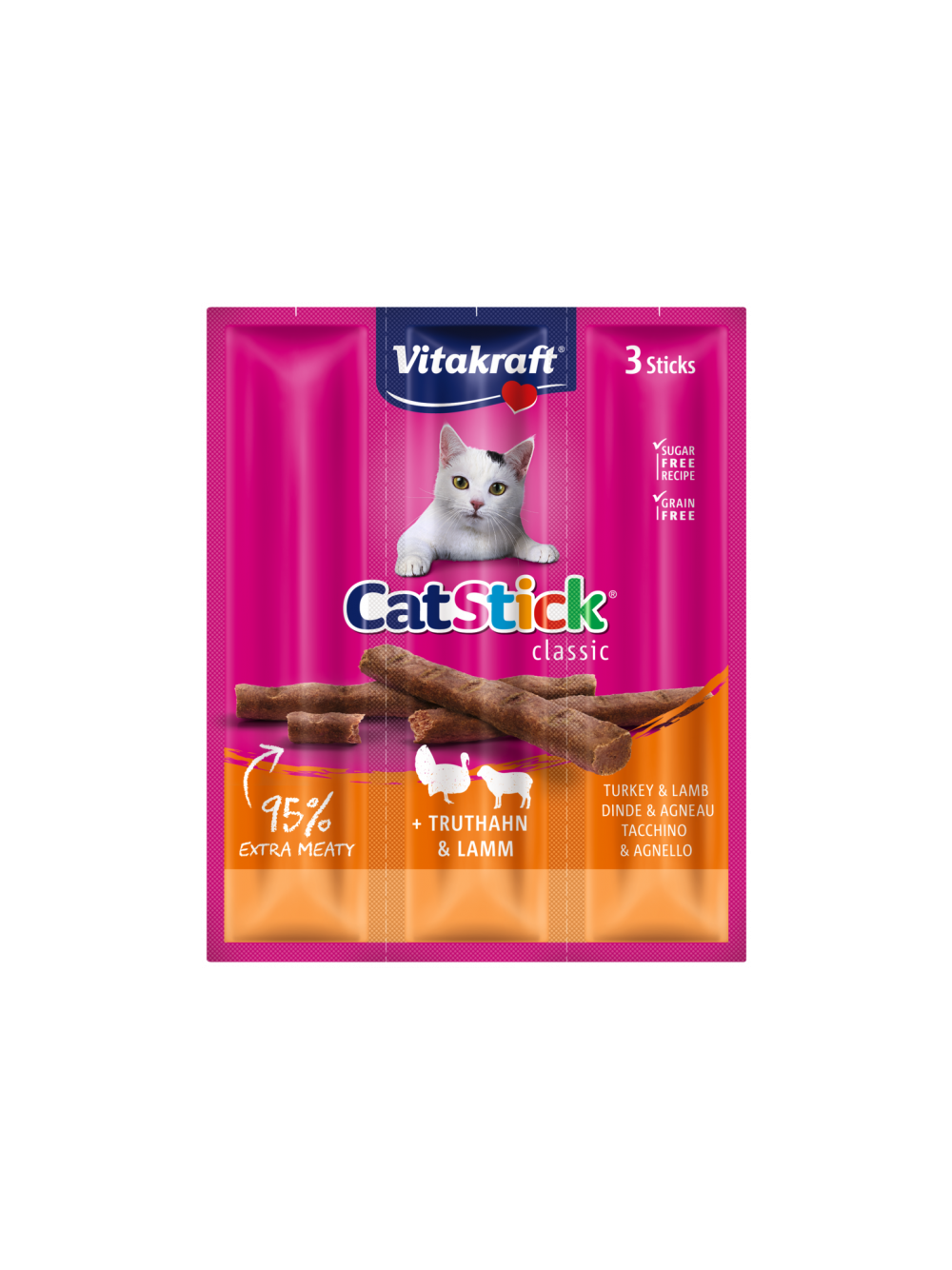 Vitakraft Kabanosy Cat Stick Mini indyk z jagnięciną dla kota 18g