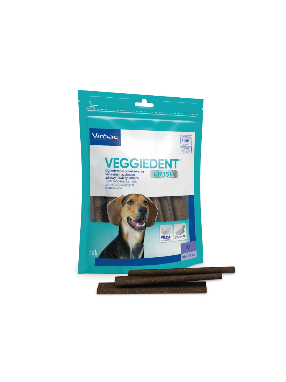 Virbac Veggiedent Fresh Gryzak M (10-30kg) 15sztuk