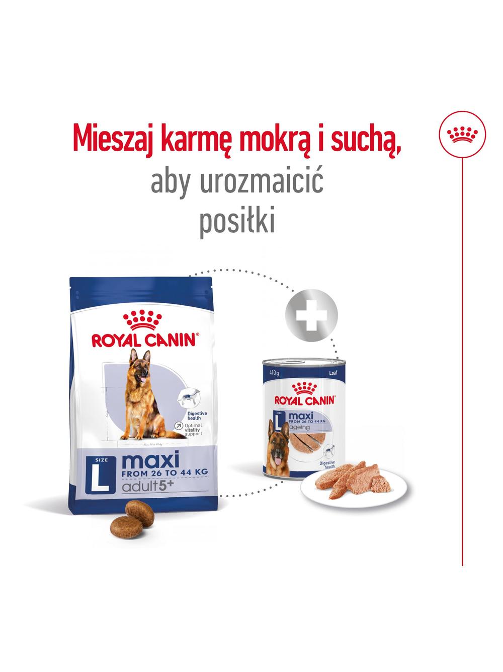 ROYAL CANIN Maxi Adult 5+ 15kg karma sucha dla psów starszych, od 5 do 8 roku życia, ras dużych / Opakowanie uszkodzone (8768,8995)!!!