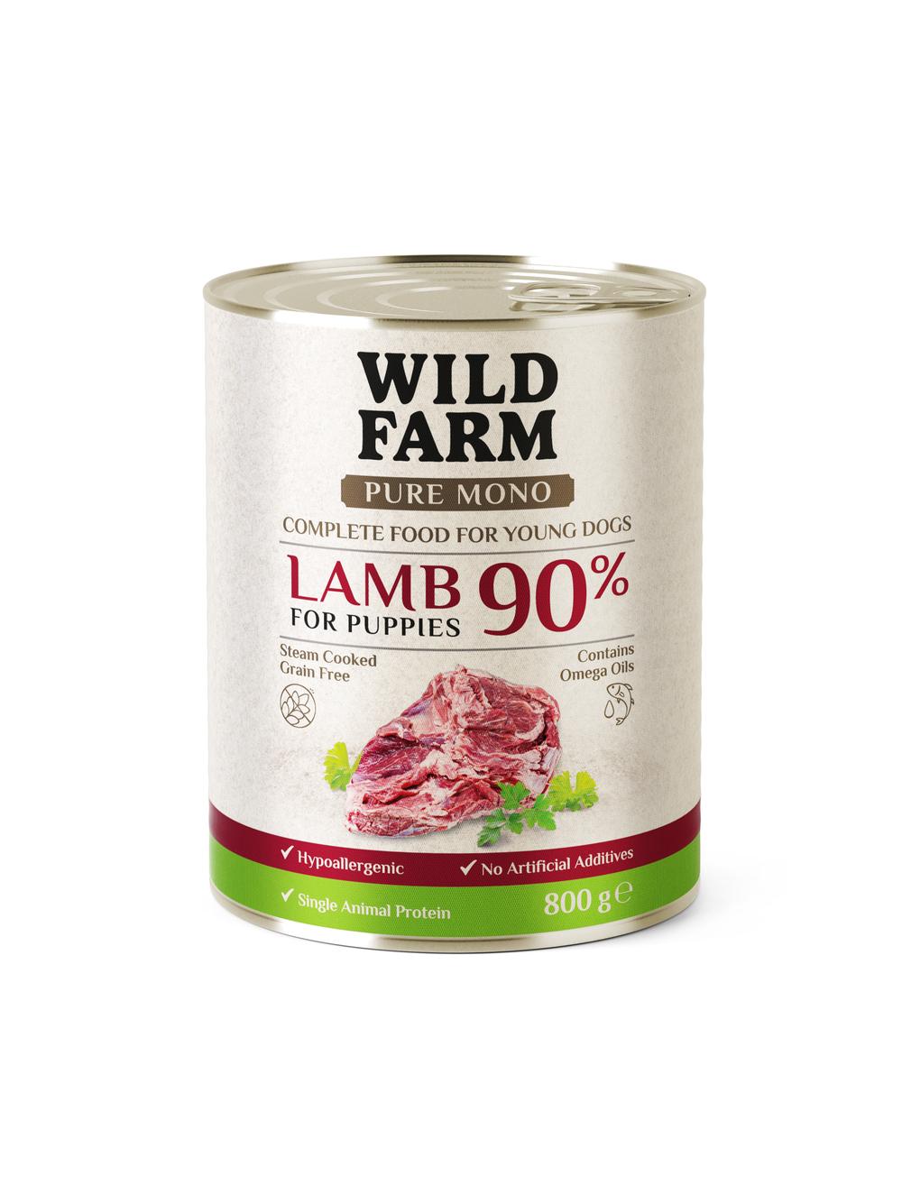 WILD FARM PURE MONO Lamb Puppy 800g monoproteinowa karma dla psa