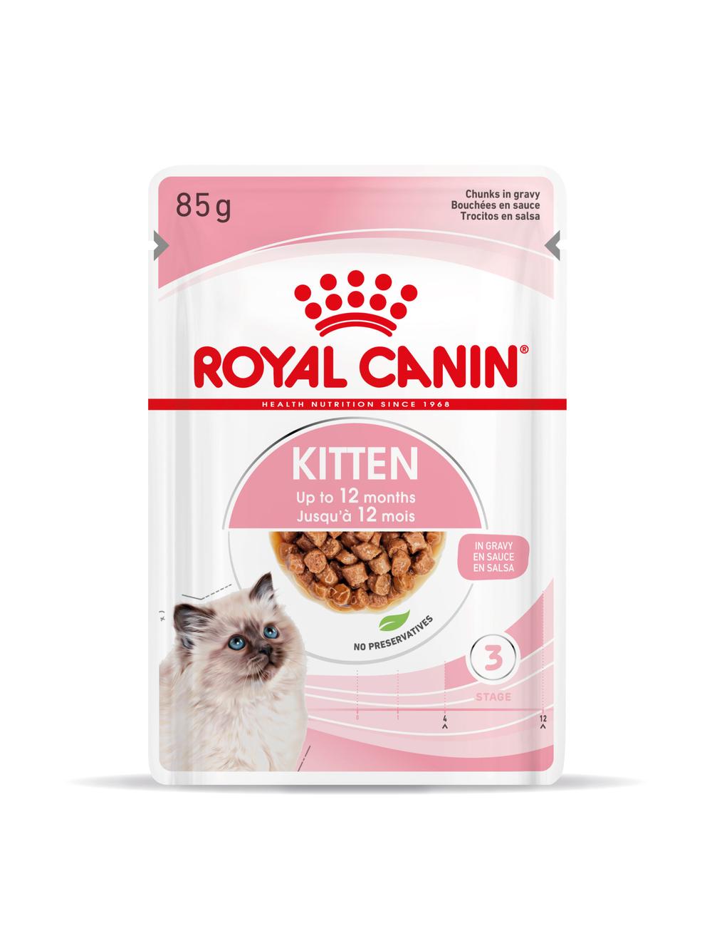 ROYAL CANIN Kitten Instinctive w sosie 12x85g karma mokra w sosie dla kociąt do 12 miesiąca życia +  NIESPODZIANKA DLA KOTA GRATIS!!