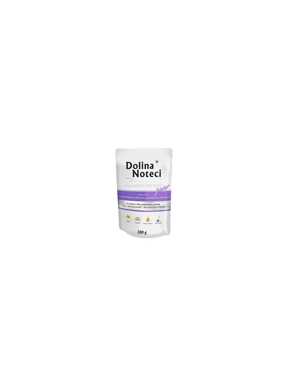 Dolina Noteci PREMIUM dla psów małych ras JUNIOR bogata w wątróbkę z królika z ozorami z jelenia saszetka 100g