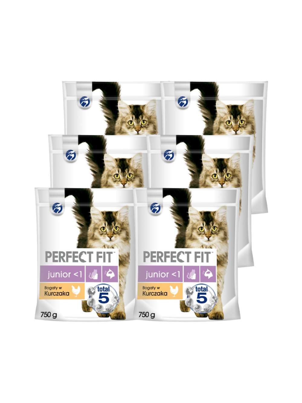 PERFECT FIT (Junior) 6x750g Bogaty w kurczaka - sucha karma dla kota