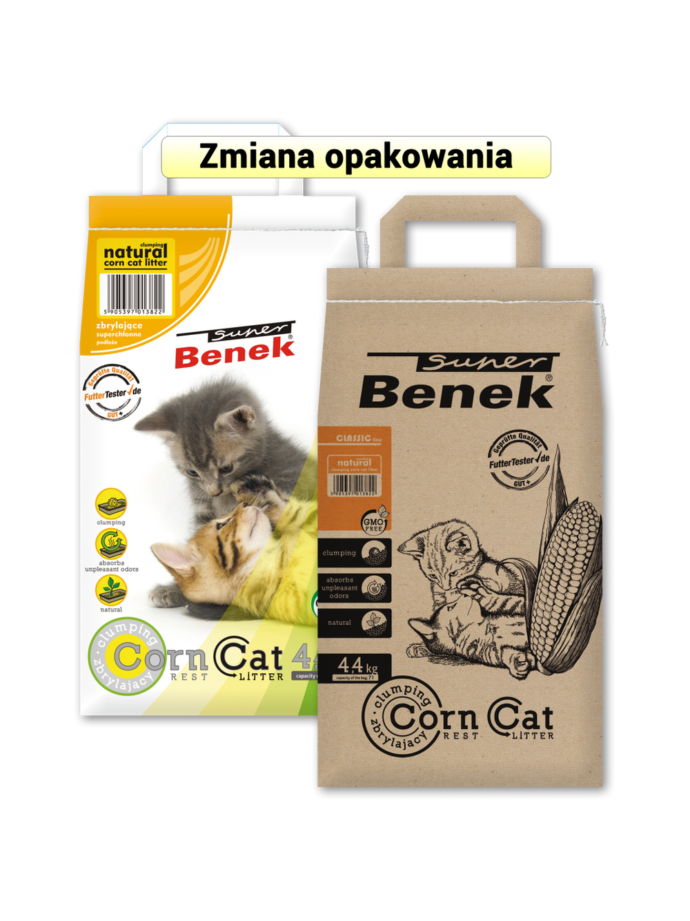 SUPER BENEK Żwirek kukurydziany Corn zapach Naturalny 7L