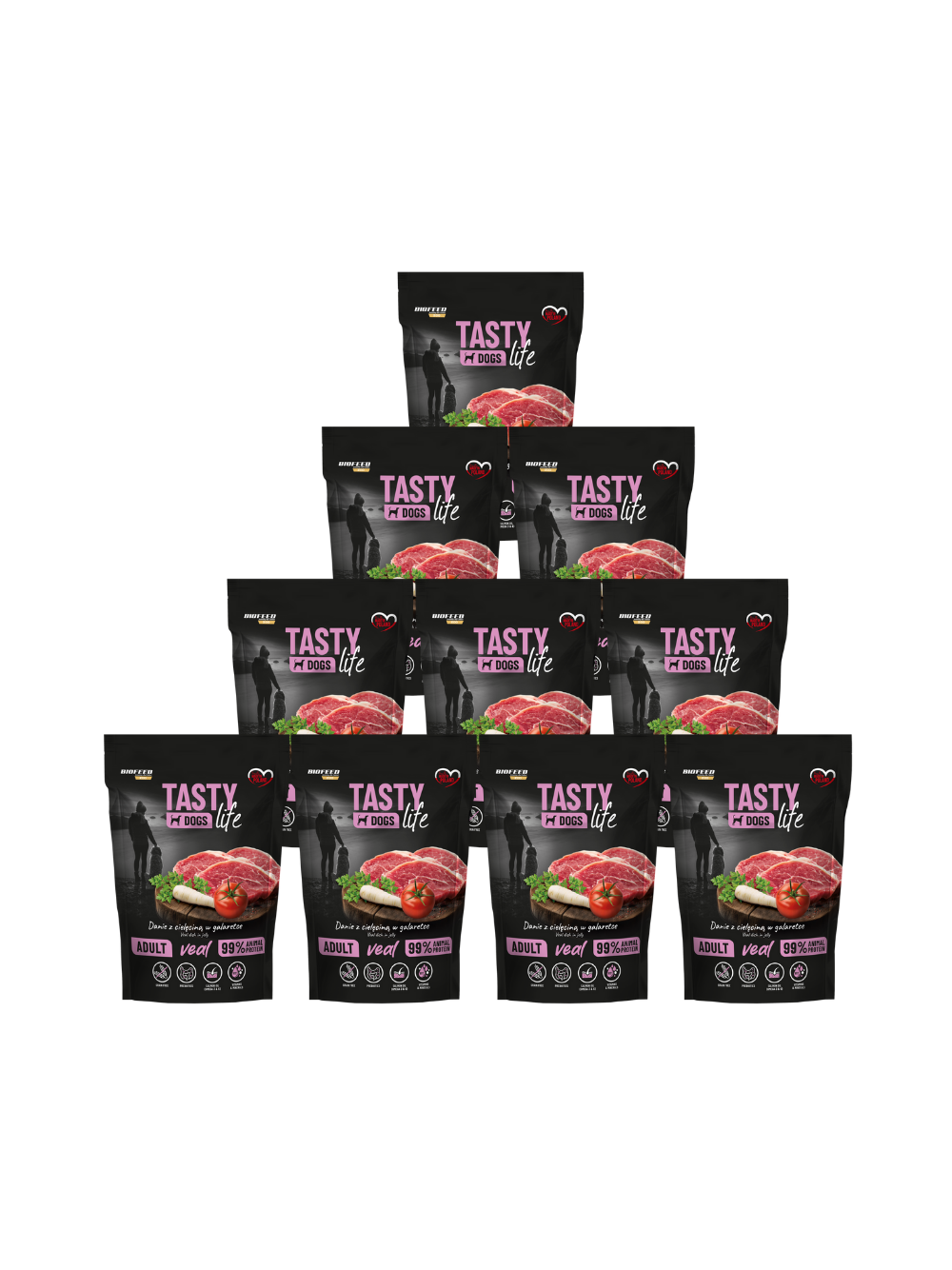 Tasty Dogs Life Danie z cielęciną w galaretce 10x150g