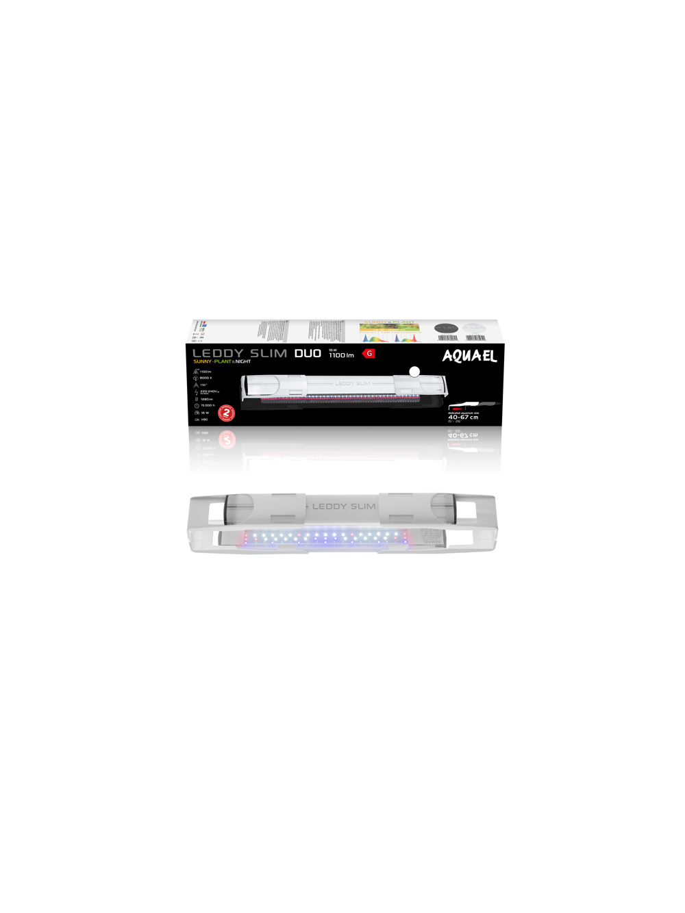 AQUAEL Leddy SlimDuo 16W Sunny Plant&Night białe