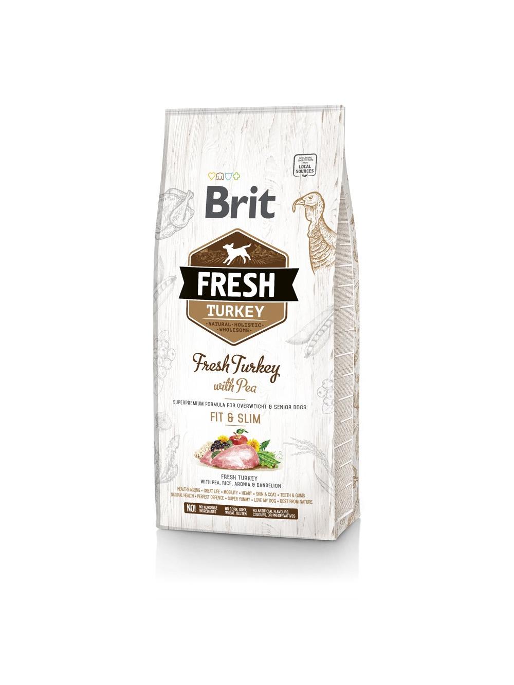 Brit Fresh Turkey & Pea Adult Fit & Slim 12kg + niespodzianka dla psa GRATIS!