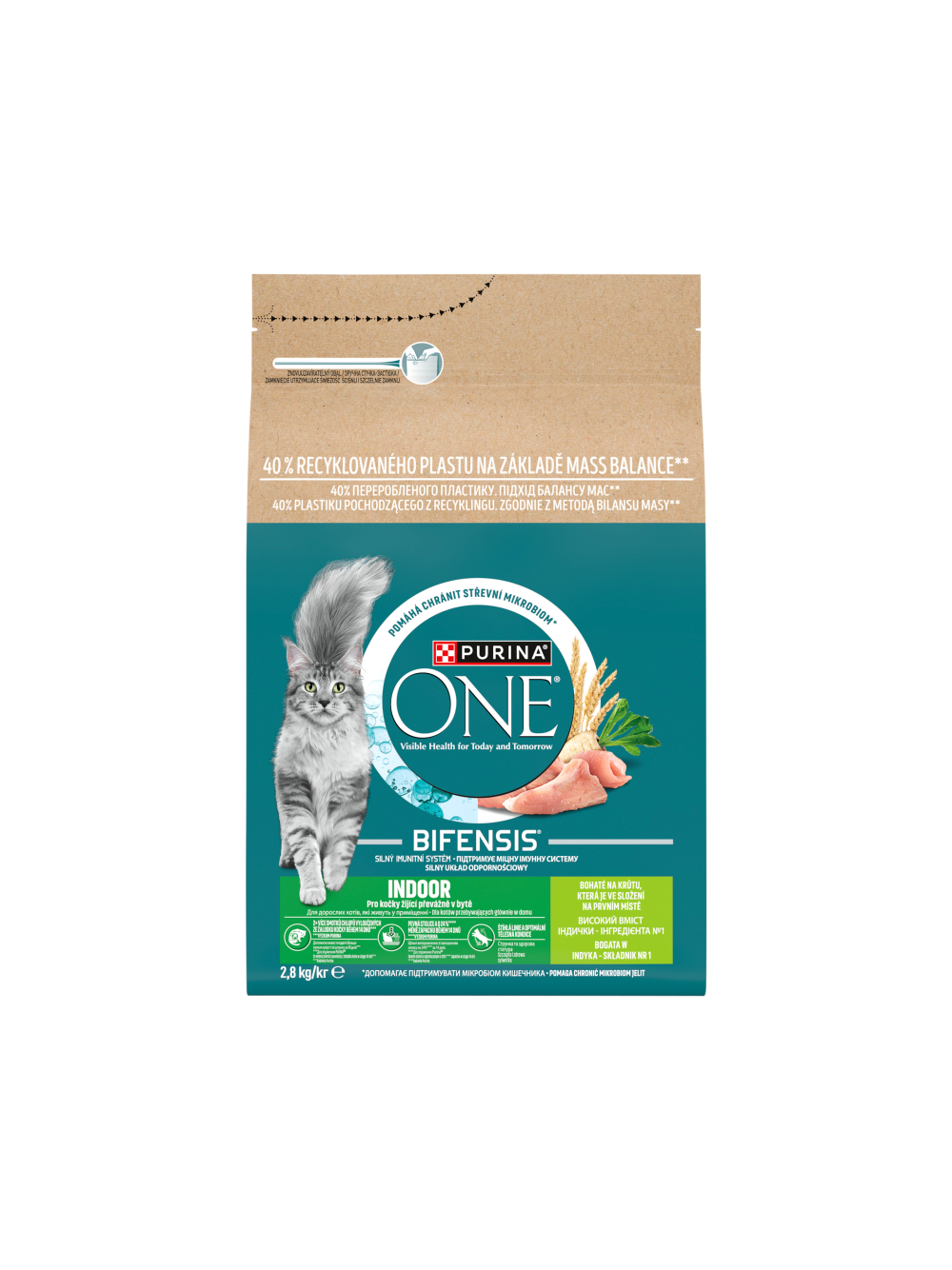 PURINA ONE Bifensis Indoor Karma dla dorosłych kotów bogata w indyka 2,8 kg
