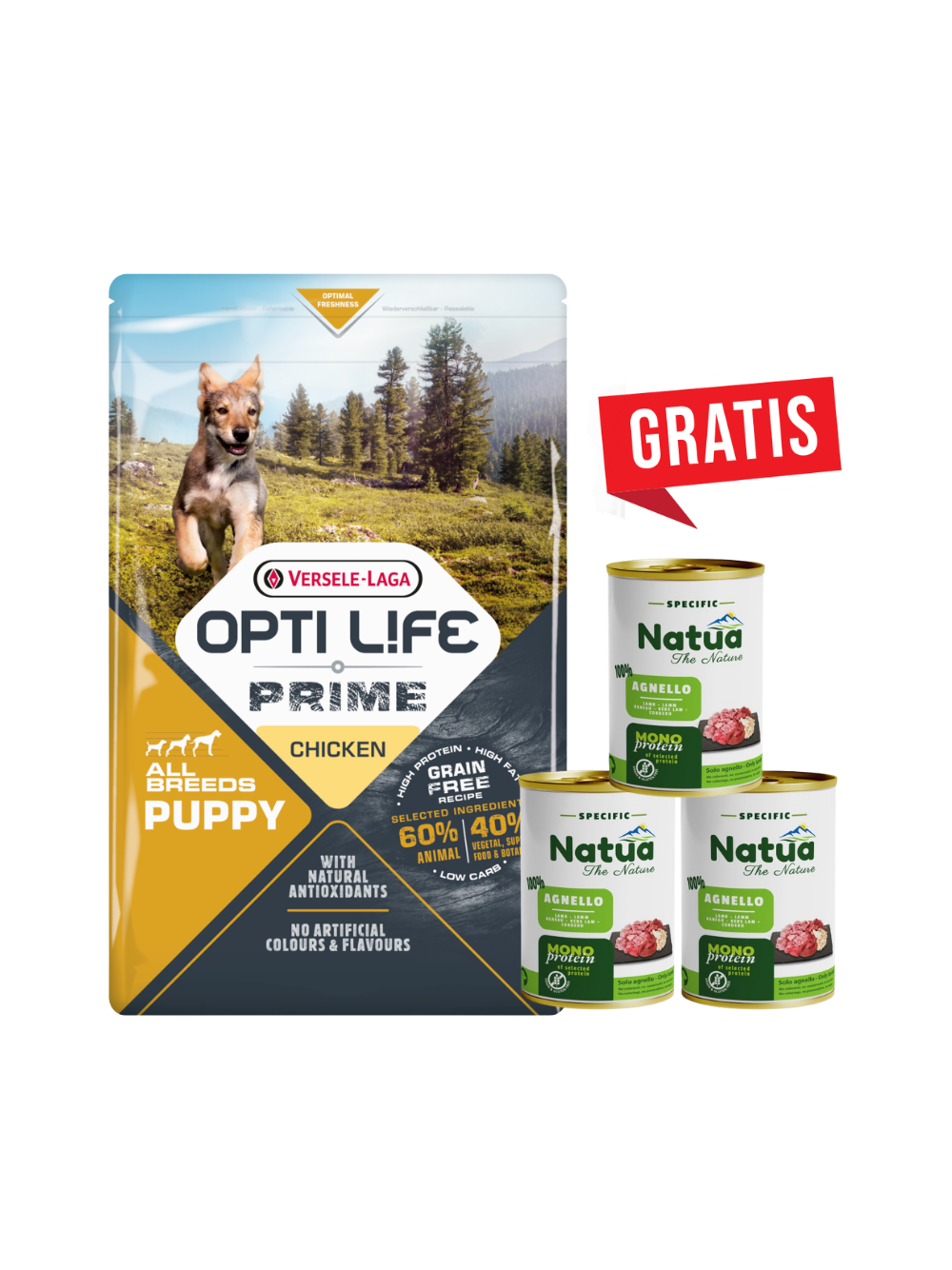 VERSELE-LAGA Opti Life Prime Puppy 2,5kg - karma bezzbożowa dla szczeniąt z kurczakiem