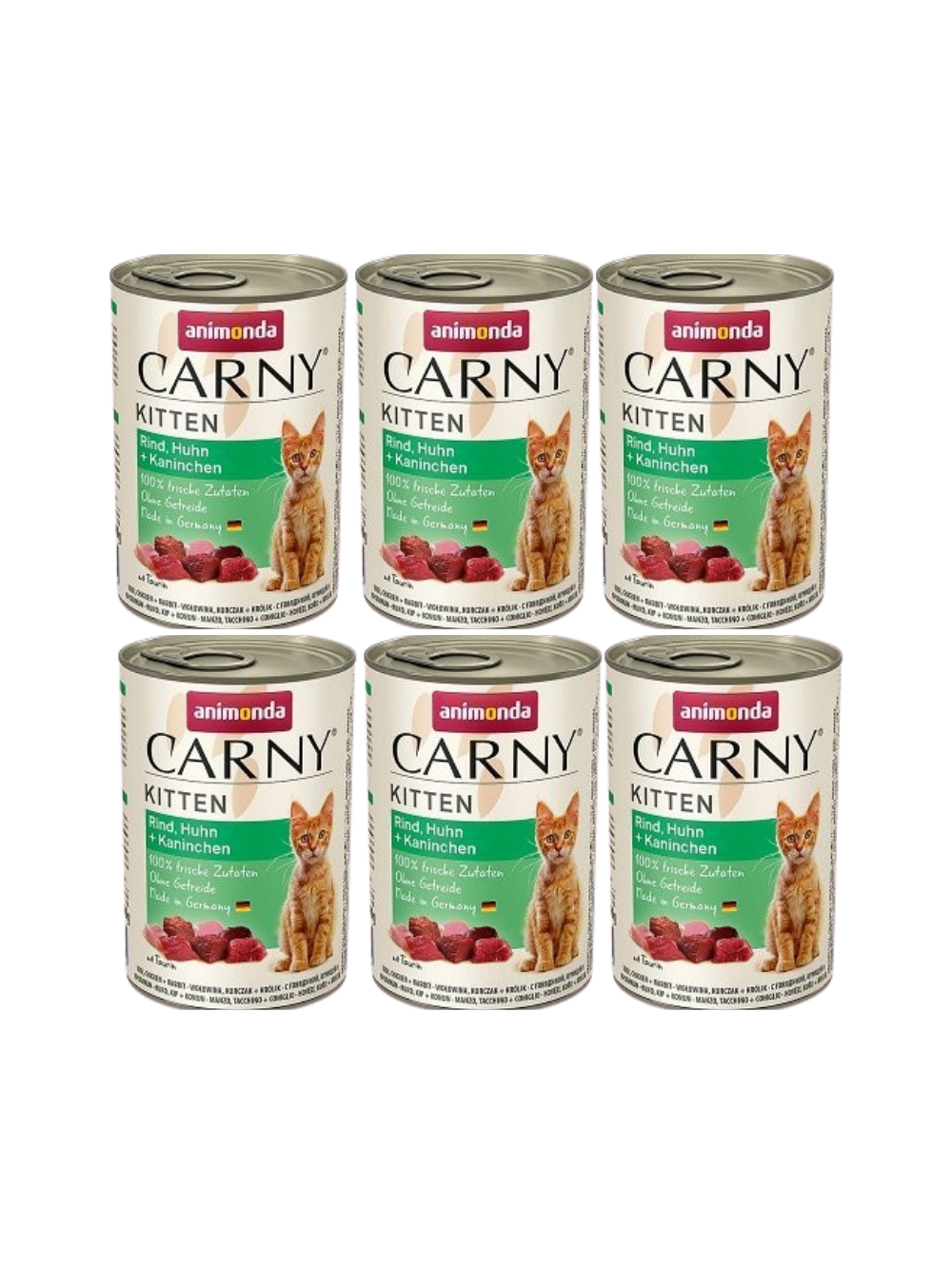 ANIMONDA Carny Kitten smak: wołowina, kurczak i królik 6x400g