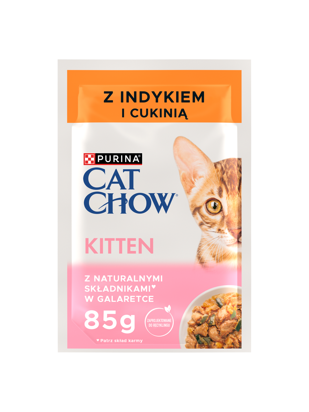 CAT CHOW Kitten Karma dla kociąt z indykiem i cukinią w galaretce 85g