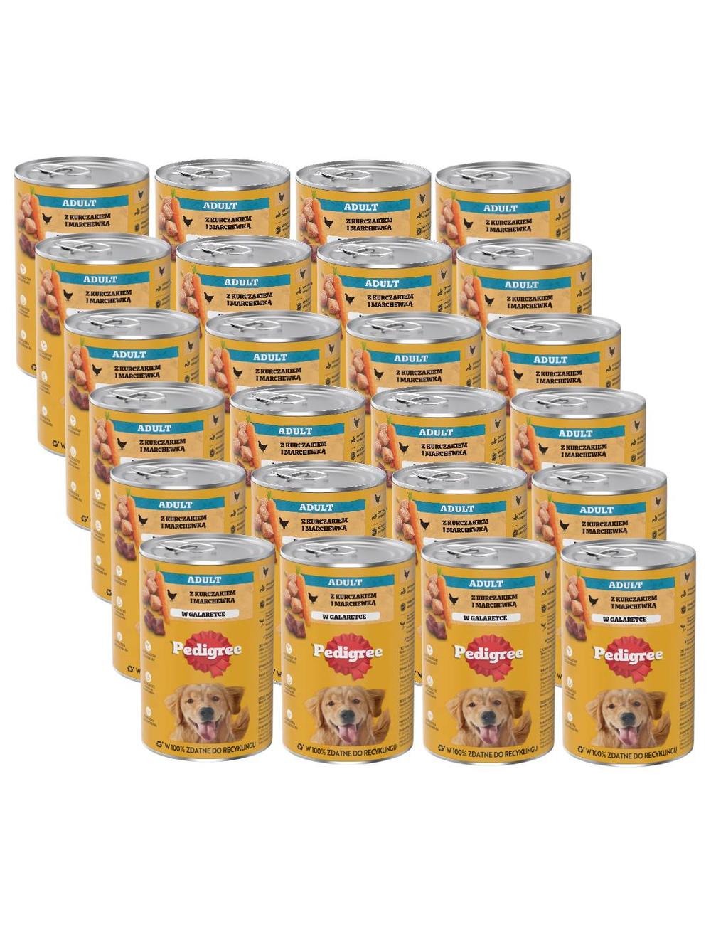 PEDIGREE Adult puszka 24x1200g - mokra karma pełnoporcjowa dla dorosłych psów, z kurczakiem w galaretce