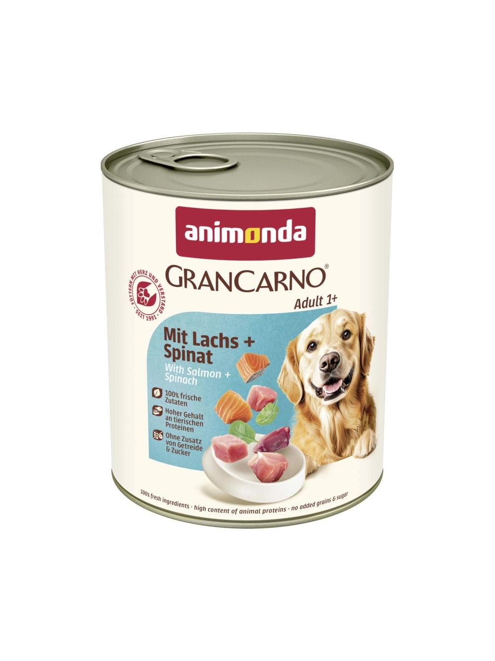 ANIMONDA GranCarno Adult Dog smak: Łosoś + szpinak 6x800g